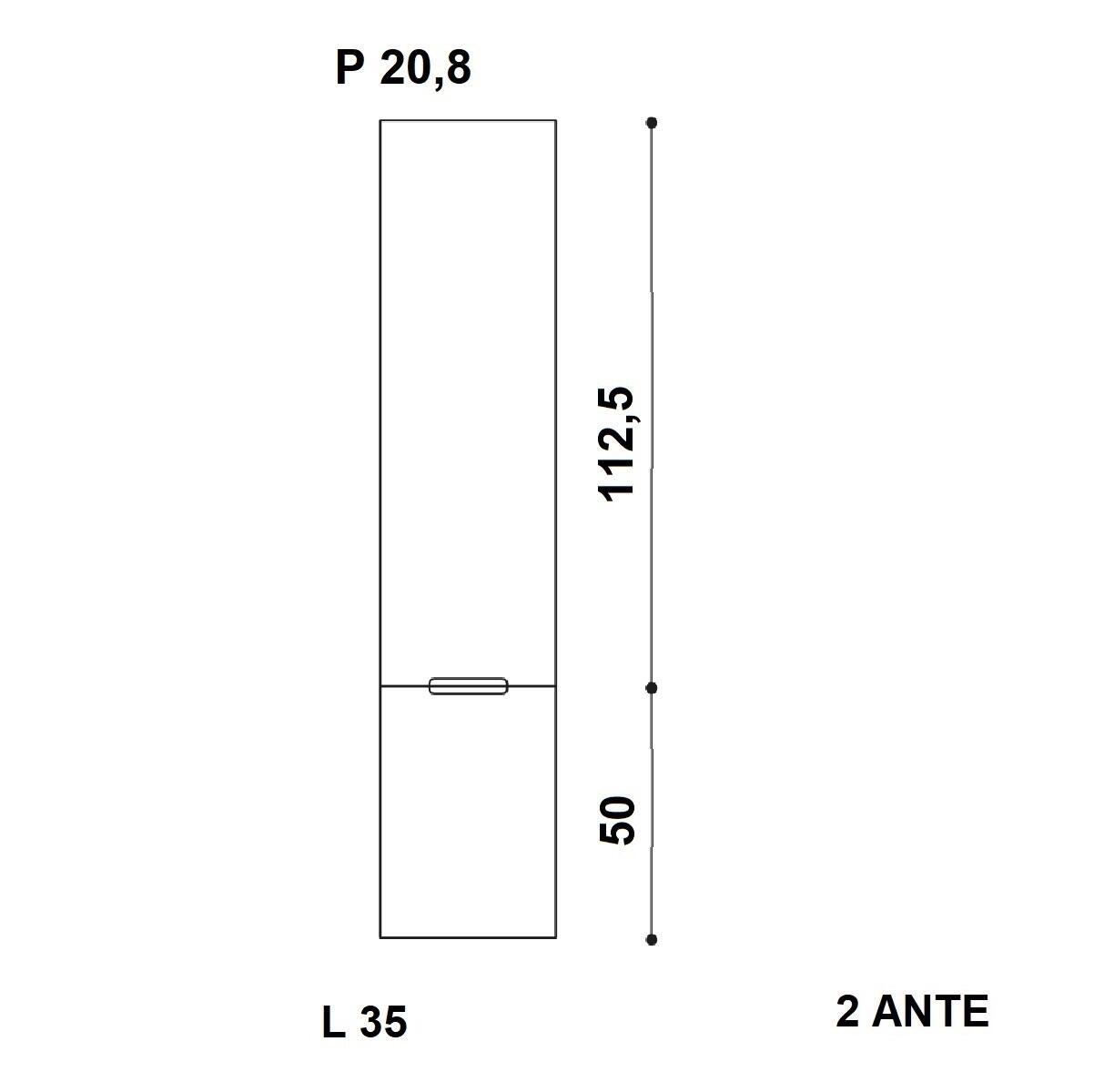 Colonna per mobile bagno Gola 2 ante P 20 x L 35 x H 162 cm Colore su ordinazione MDF - 2