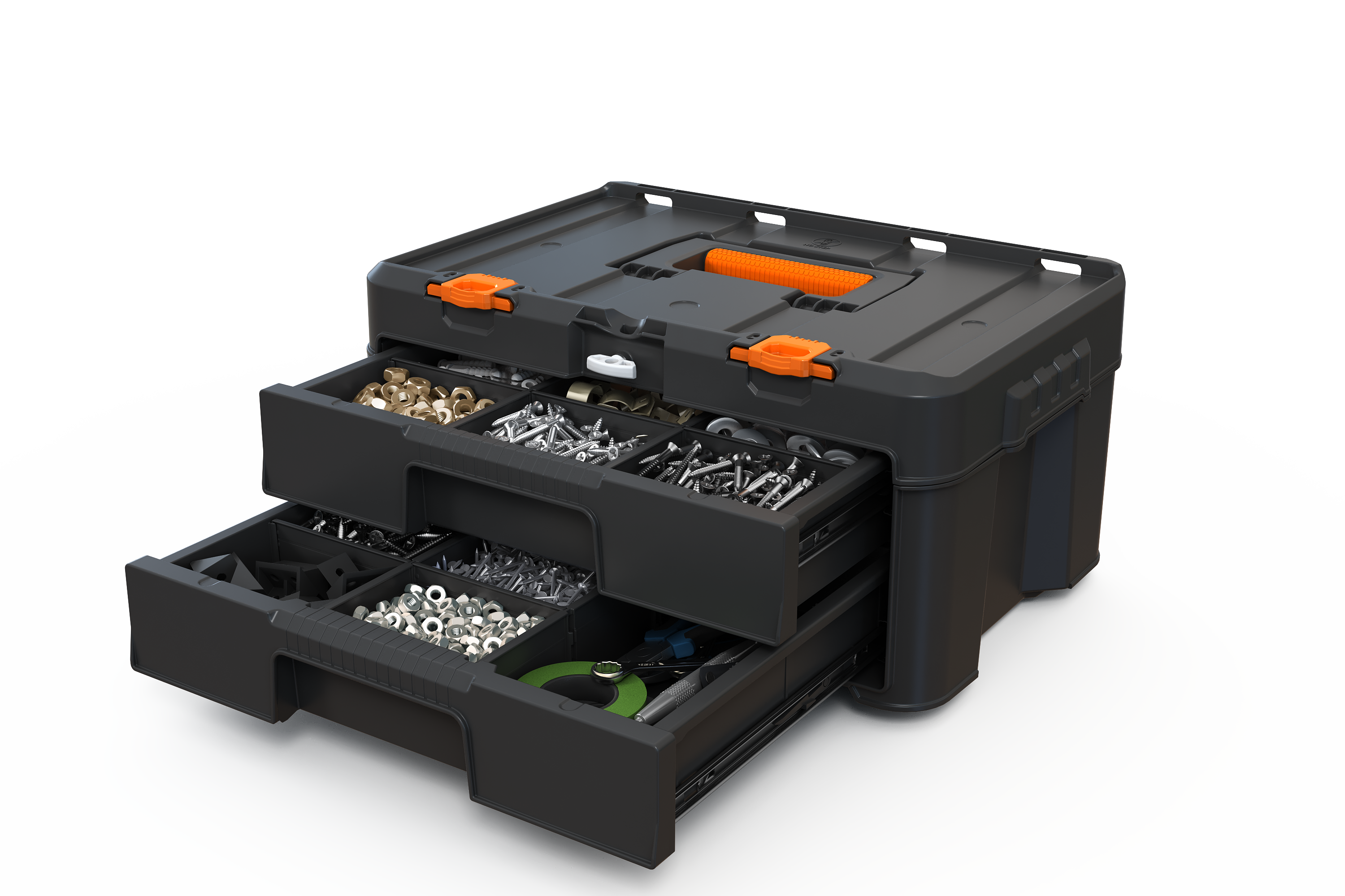 Caja de herramientas con 2 cajones worx stack and roll