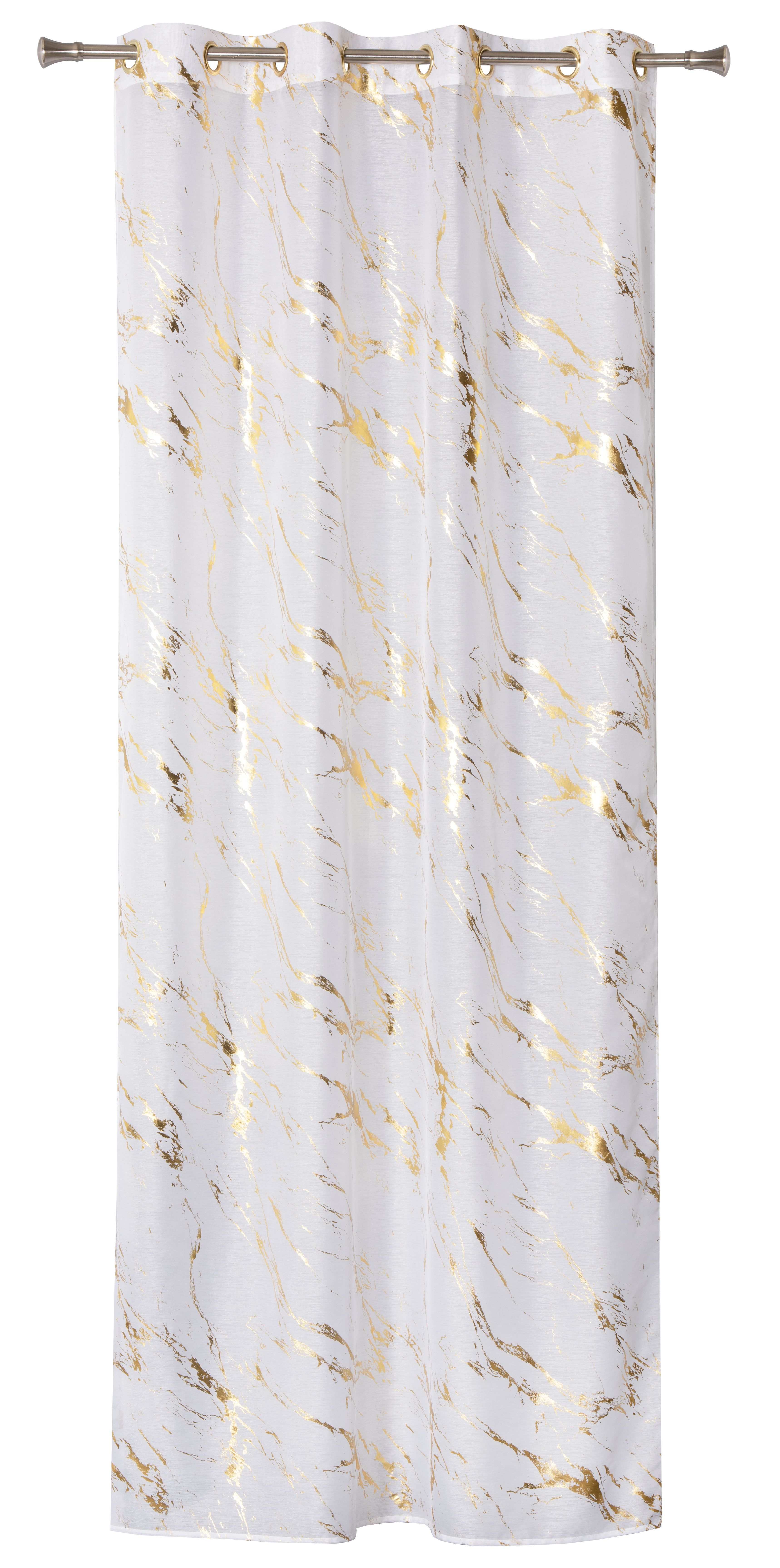 Firana Storm biało-złota 140 x 260 cm na przelotkach