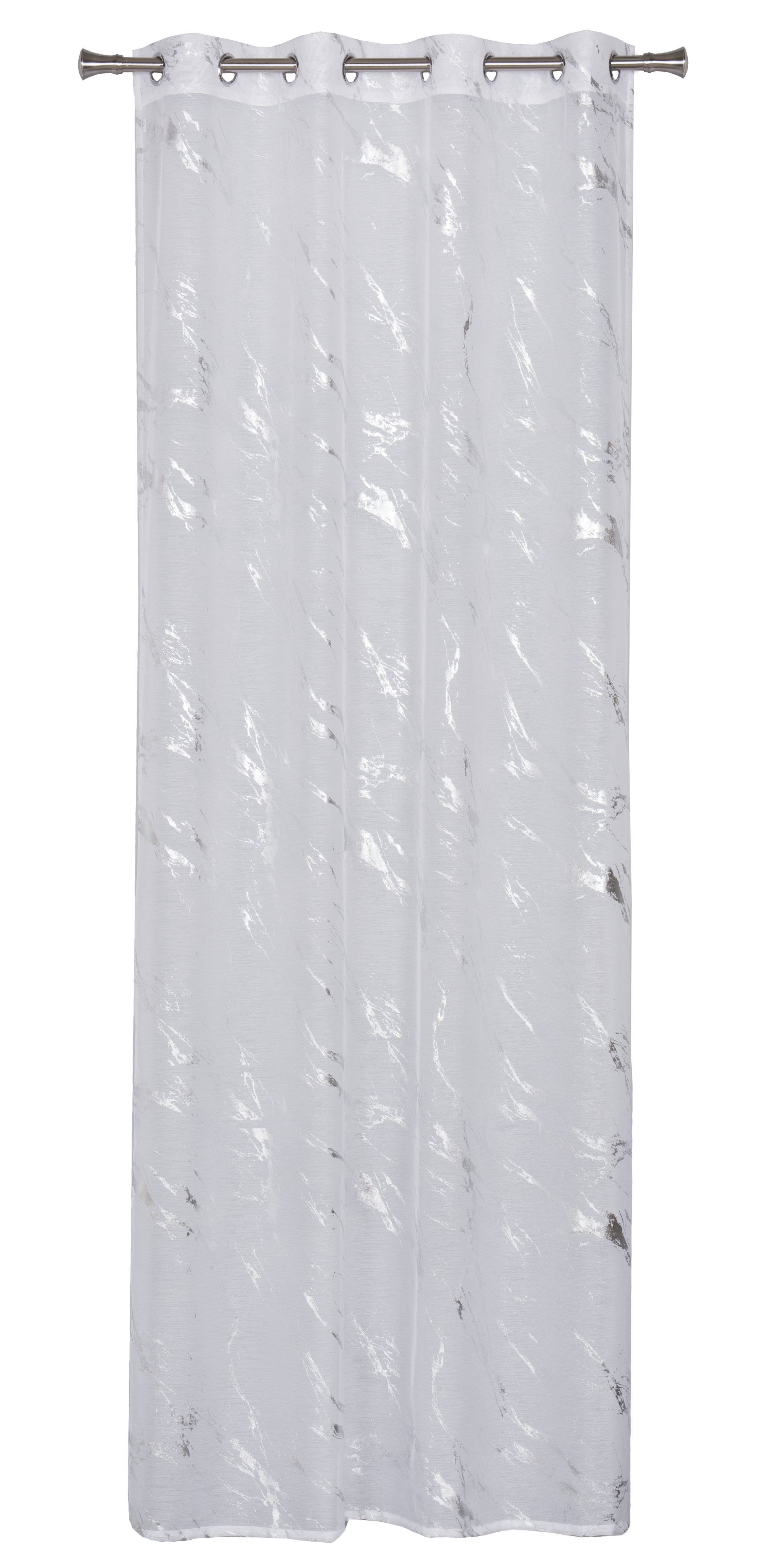 Firana Storm biało-srebrna 140 x 260 cm na przelotkach