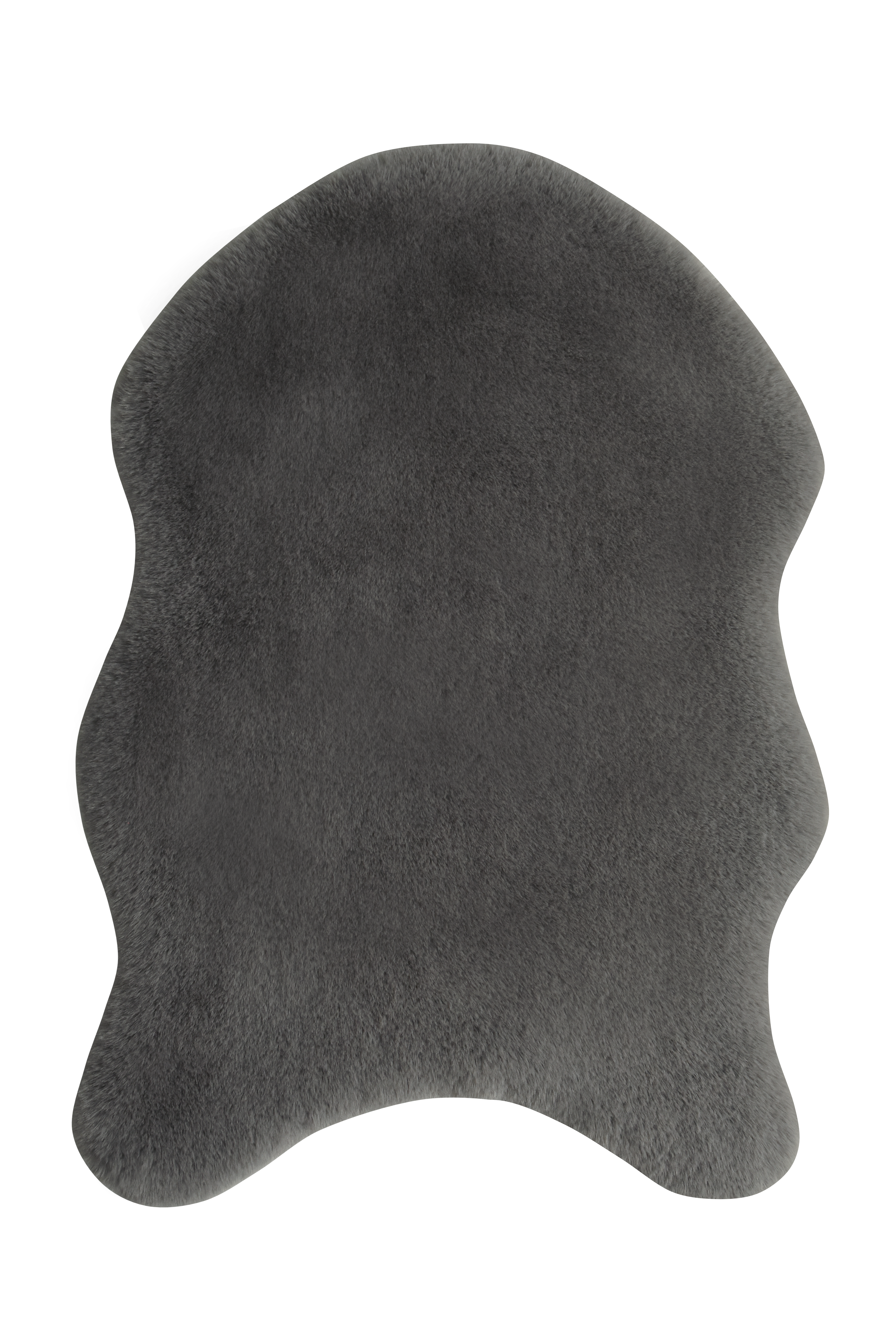 Dywan pluszowy sztuczna skóra Rabbit Soft szary 60 x 90 cm