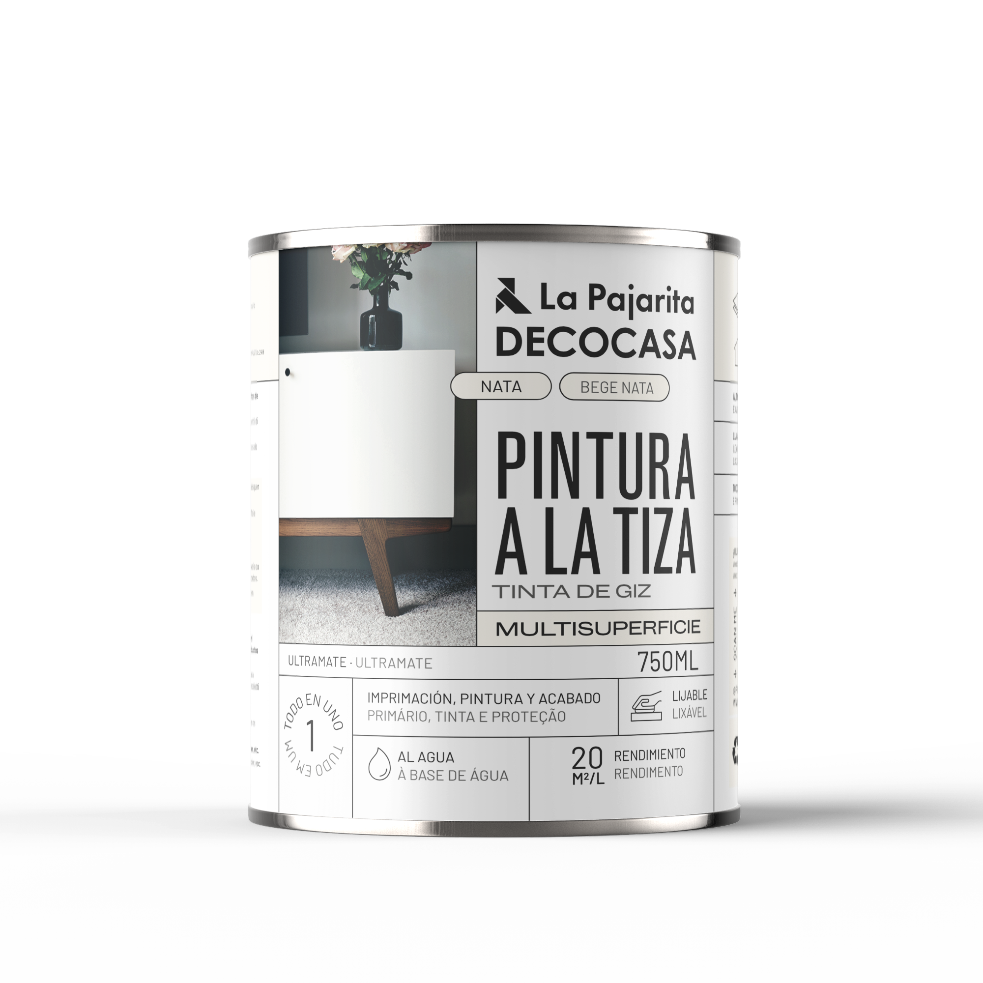 Pintura a la tiza La Pajarita 750ml nata - 2