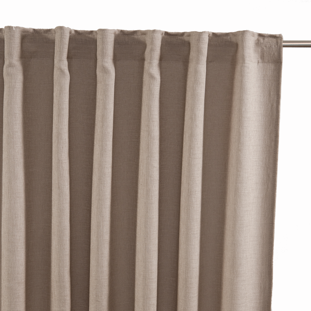Cortina  cinta frunce, trabilla oculta Gita  INSPIRE liso beige trench de 200x280cm