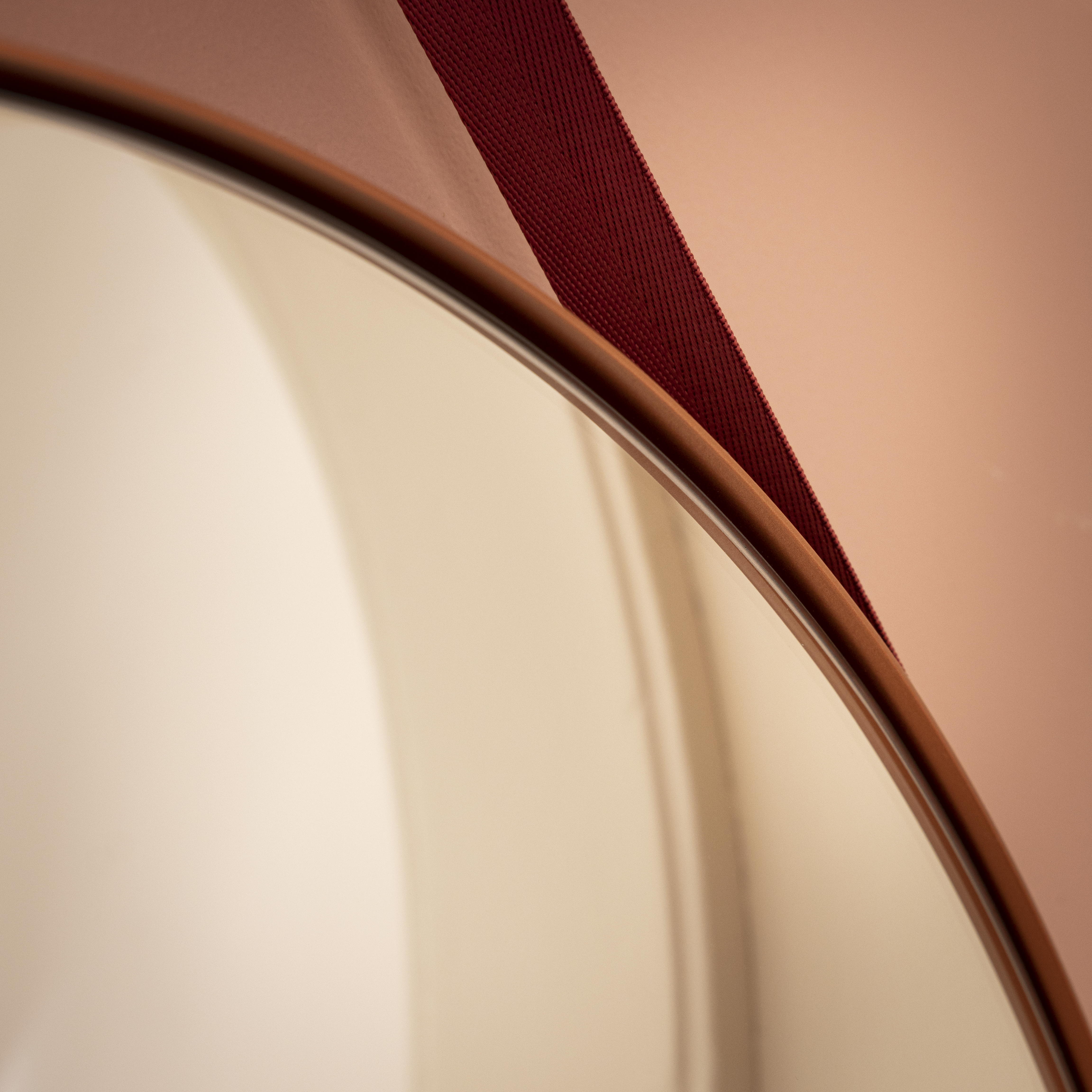 Espejo enmarcado de pared redondo Chana metal cobre brillante INSPIRE de 55 cm de diámetro - 7