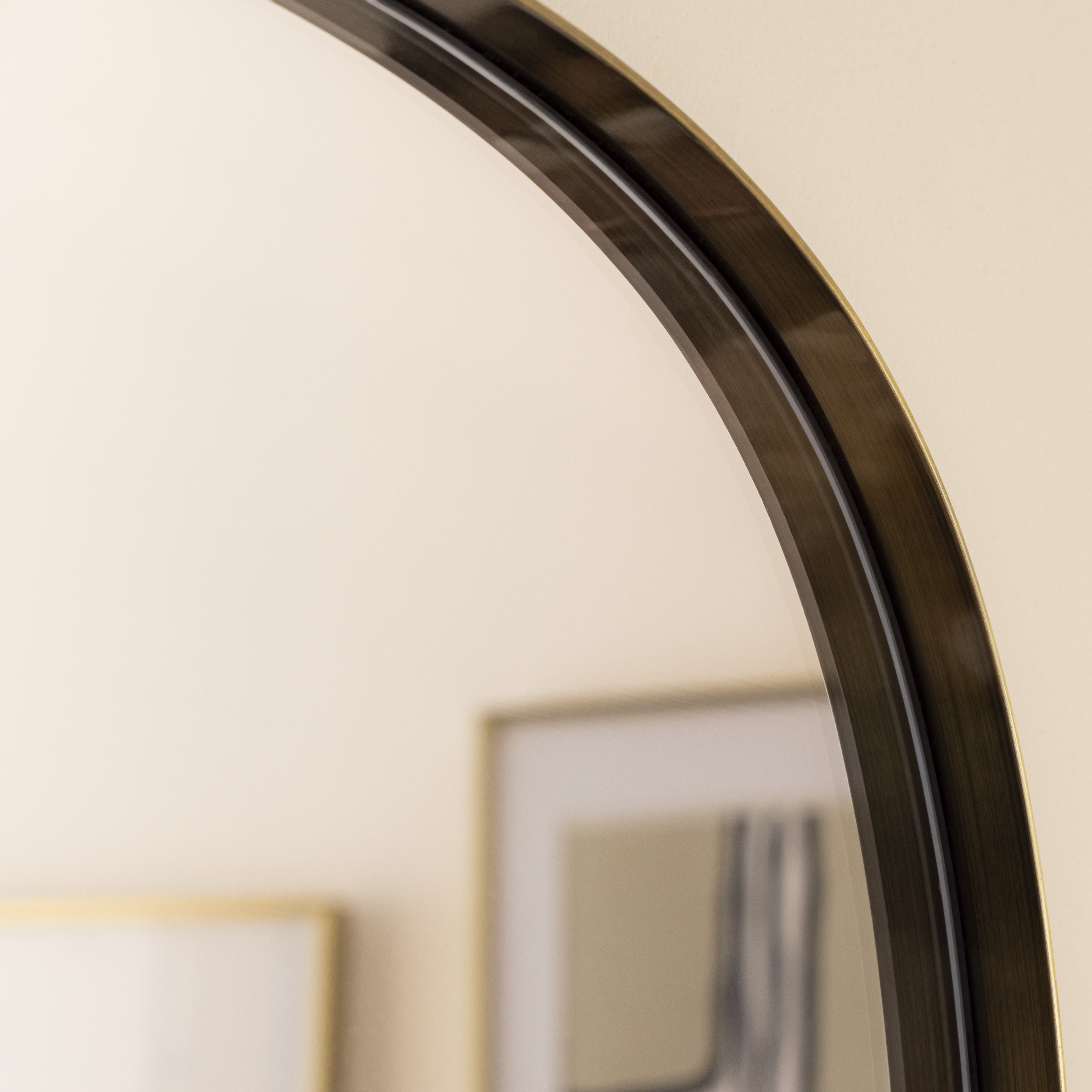 Espejo enmarcado de pared ovalado Glam metal latón brillante INSPIRE de 40 x 78 cm - 7