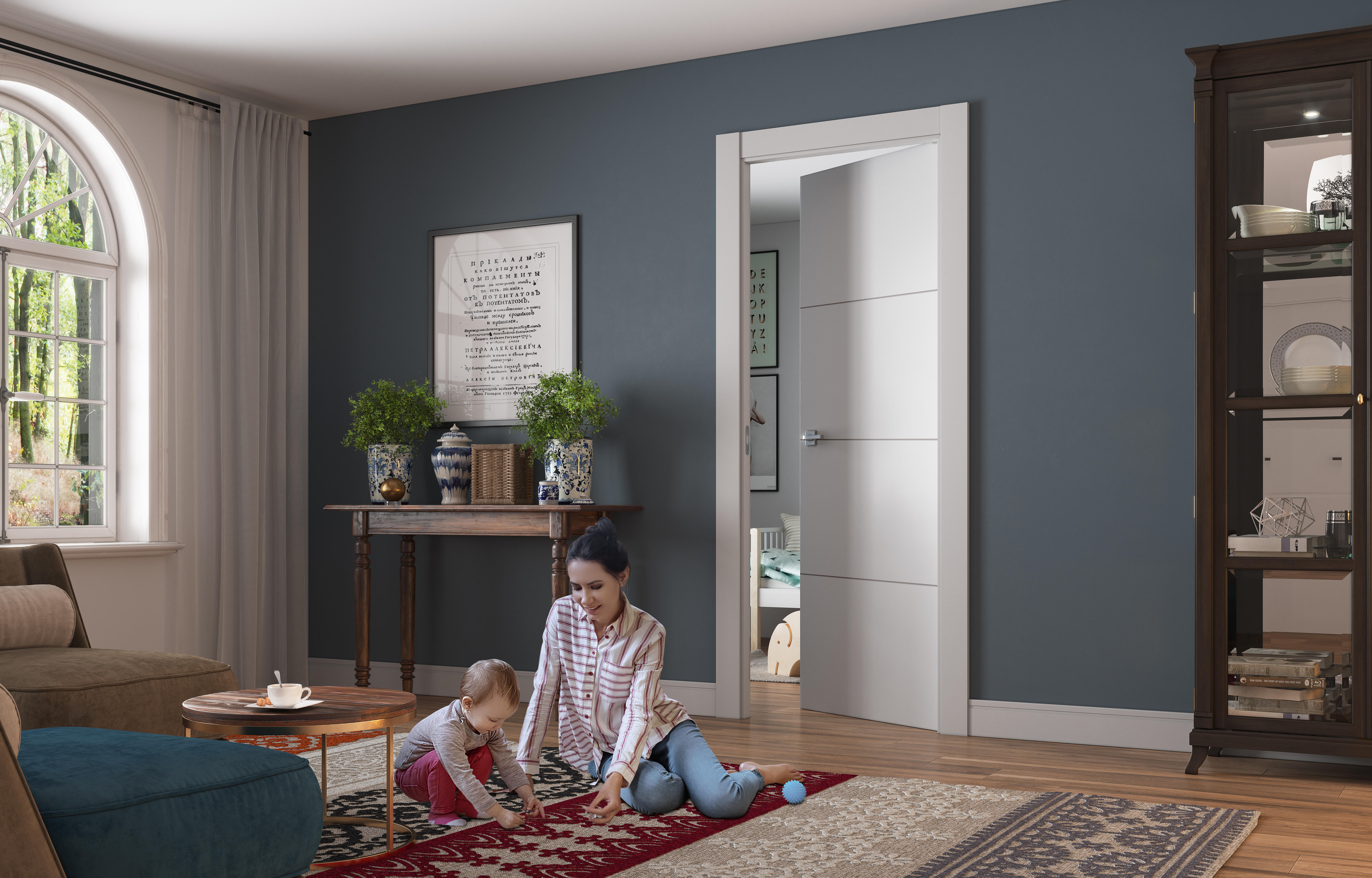 Puerta de interior abatible ciega maciza lacada Toronto blanco apertura izquierda cerco de 7x3 anchura 62.5cm - 2