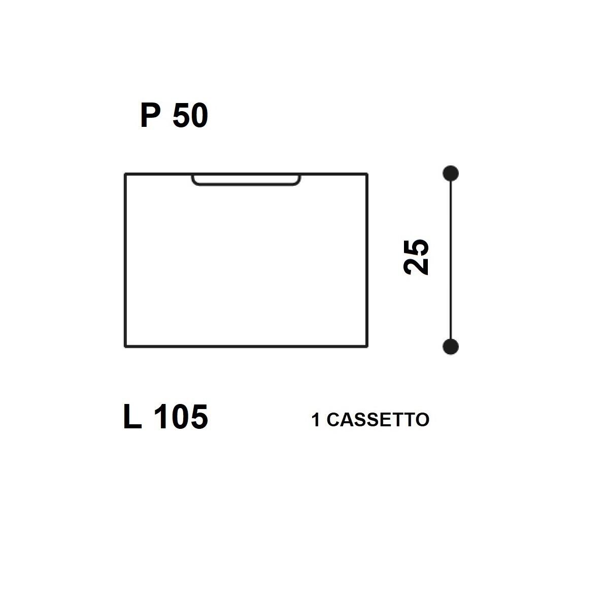 Cassettone da bagno Gola New 1 cassetto P 50 x L 105 x H 25 cm colore su ordinazione - 4