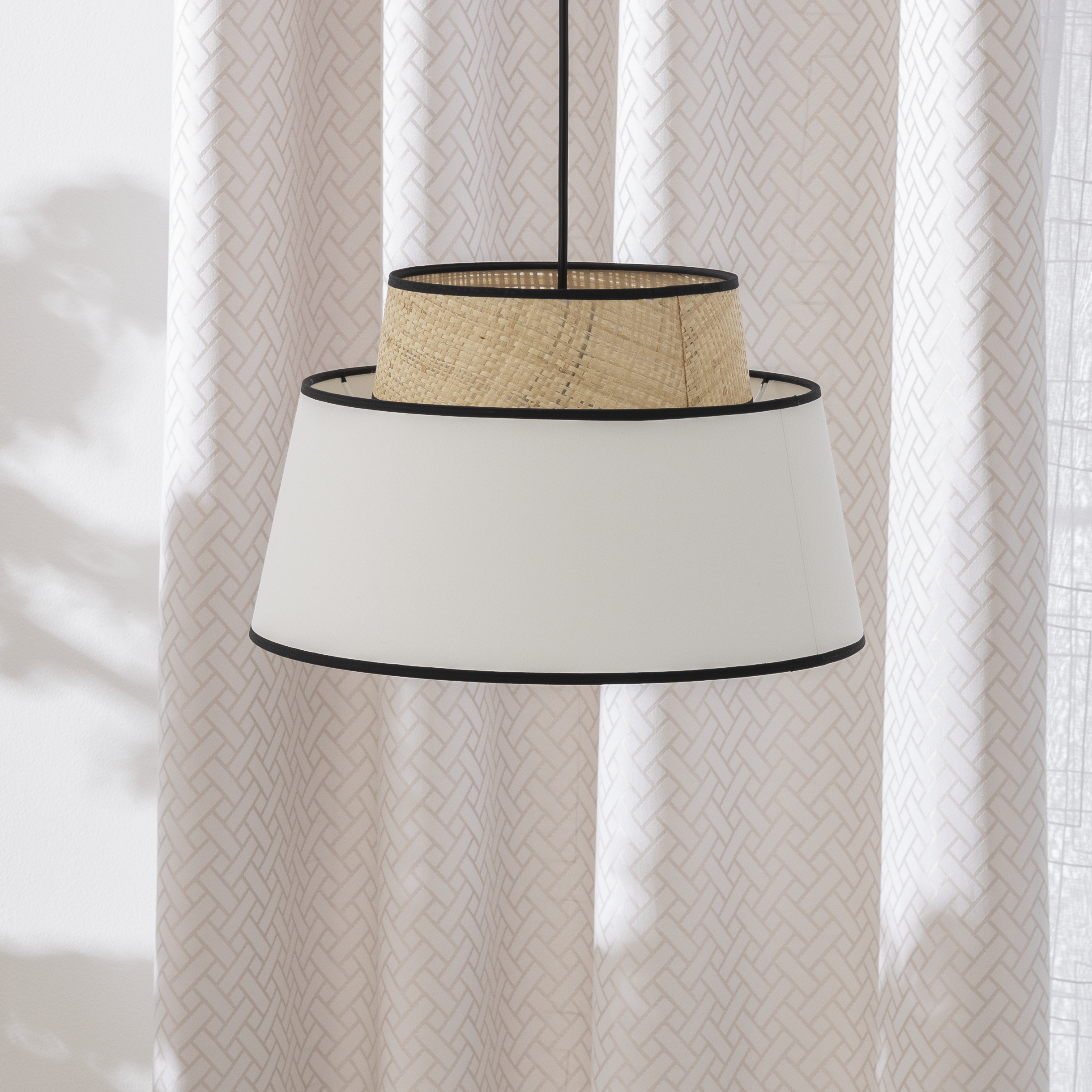 Lámpara de techo colgante de mimbre  blanca 1 luz E27 Yumiha INSPIRE 36 cm - 2