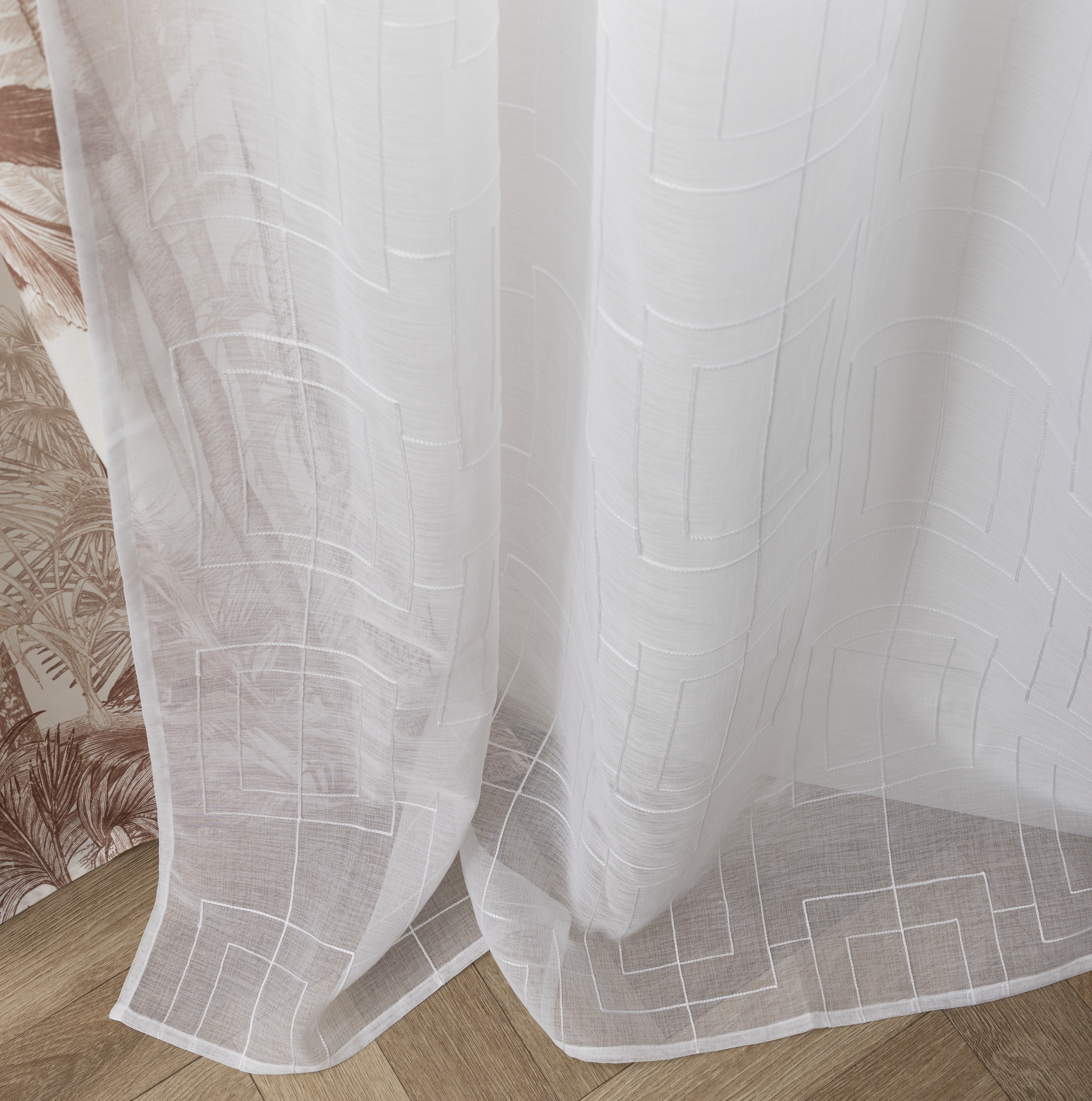 Visillo ollaos Clea poliéster voile de 140x280cm INSPIRE NSPIRE blanco. Incluye cinta termoadhesiva - 5