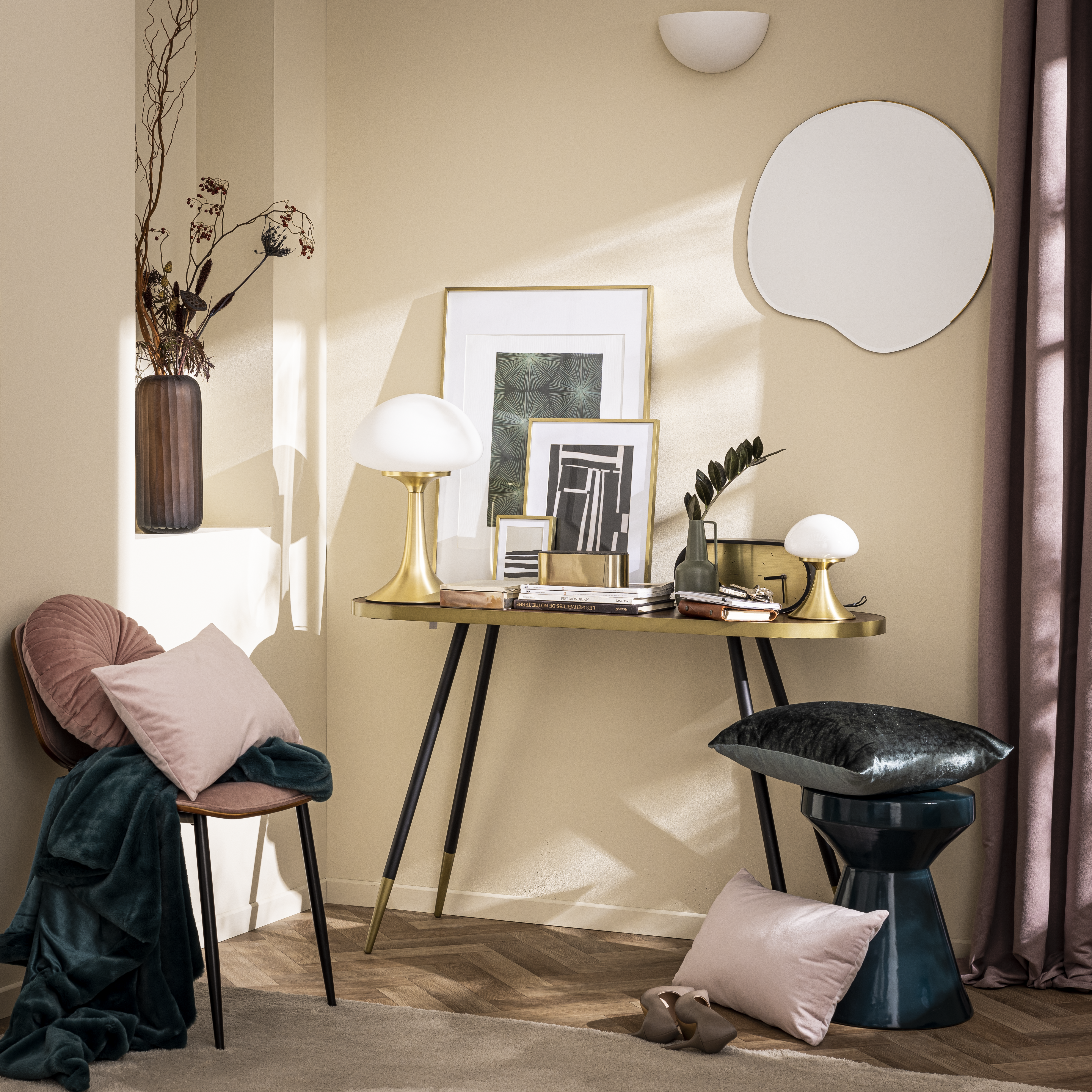 Cortinado ilhós New Manchester 140x280cm rosa Inspire - 19