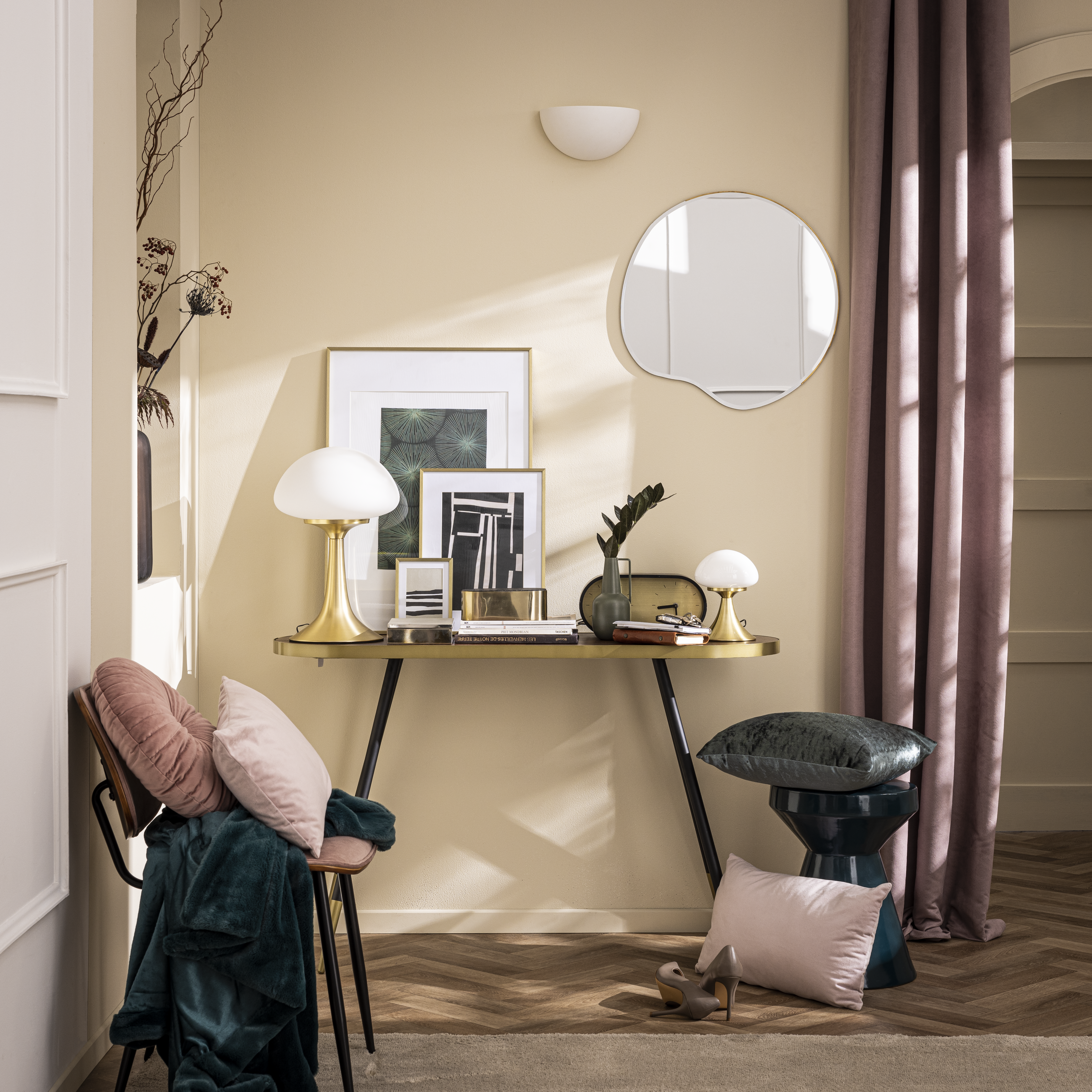 Cortinado ilhós New Manchester 140x280cm rosa Inspire - 18