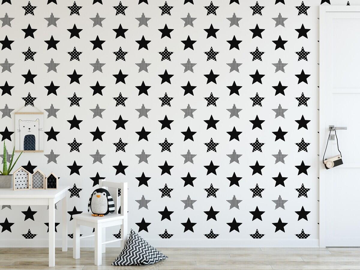 Papel pintado vinilo infantil moderno 100110 negro