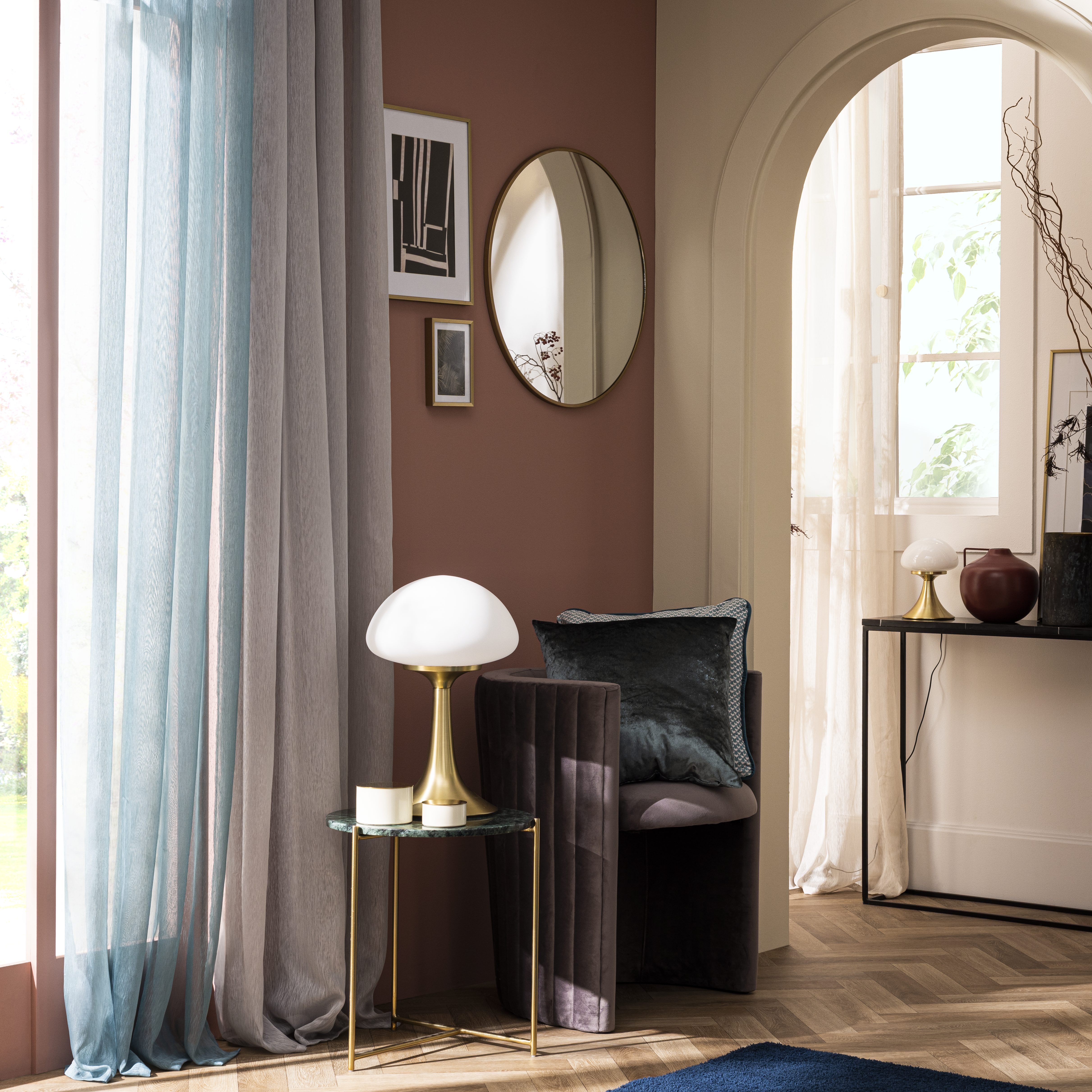 Lustro okrągłe Bria złote śr. 60 cm Inspire - 6