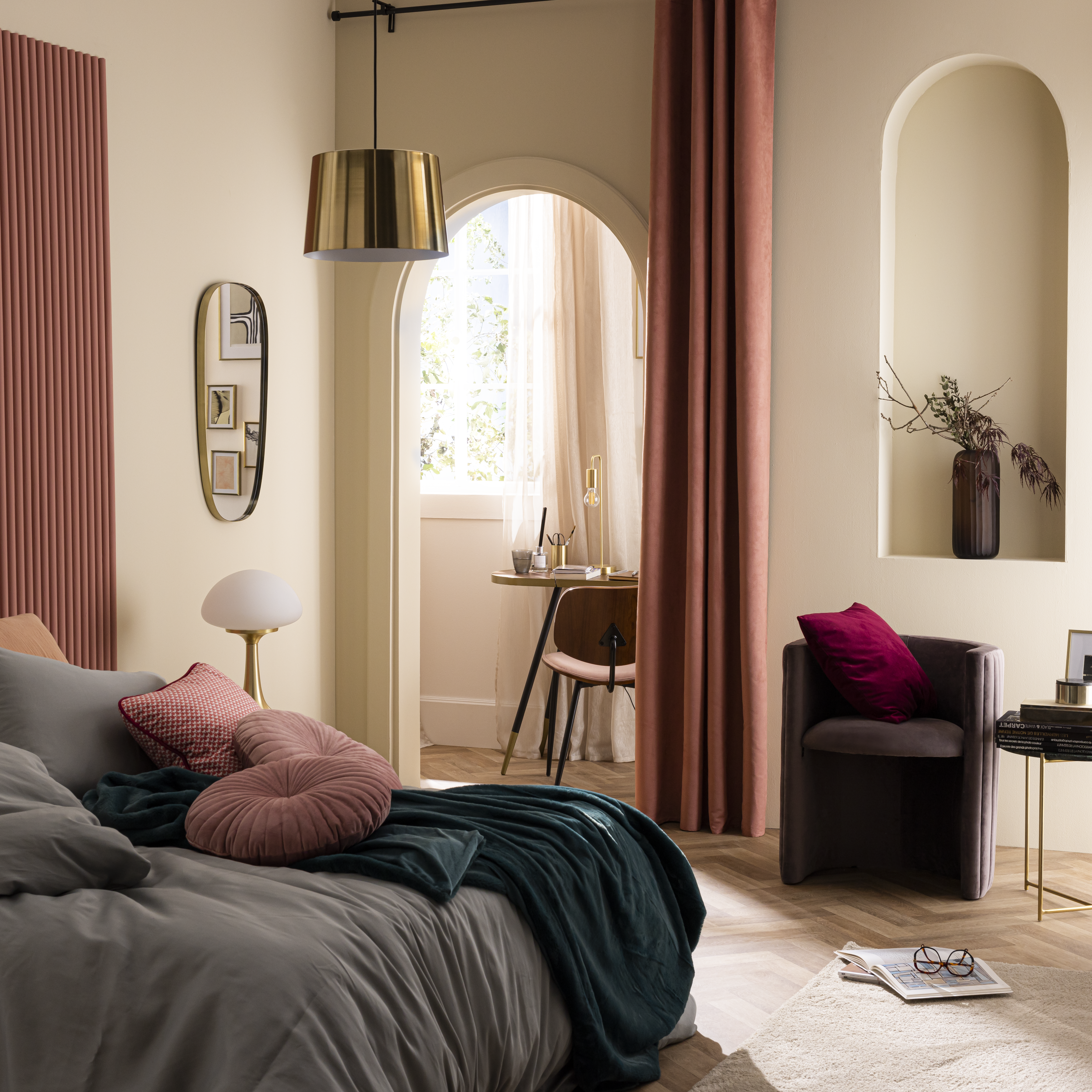 Zasłona welurowa Tony różowa 200 x 280 cm na taśmie Inspire - 5