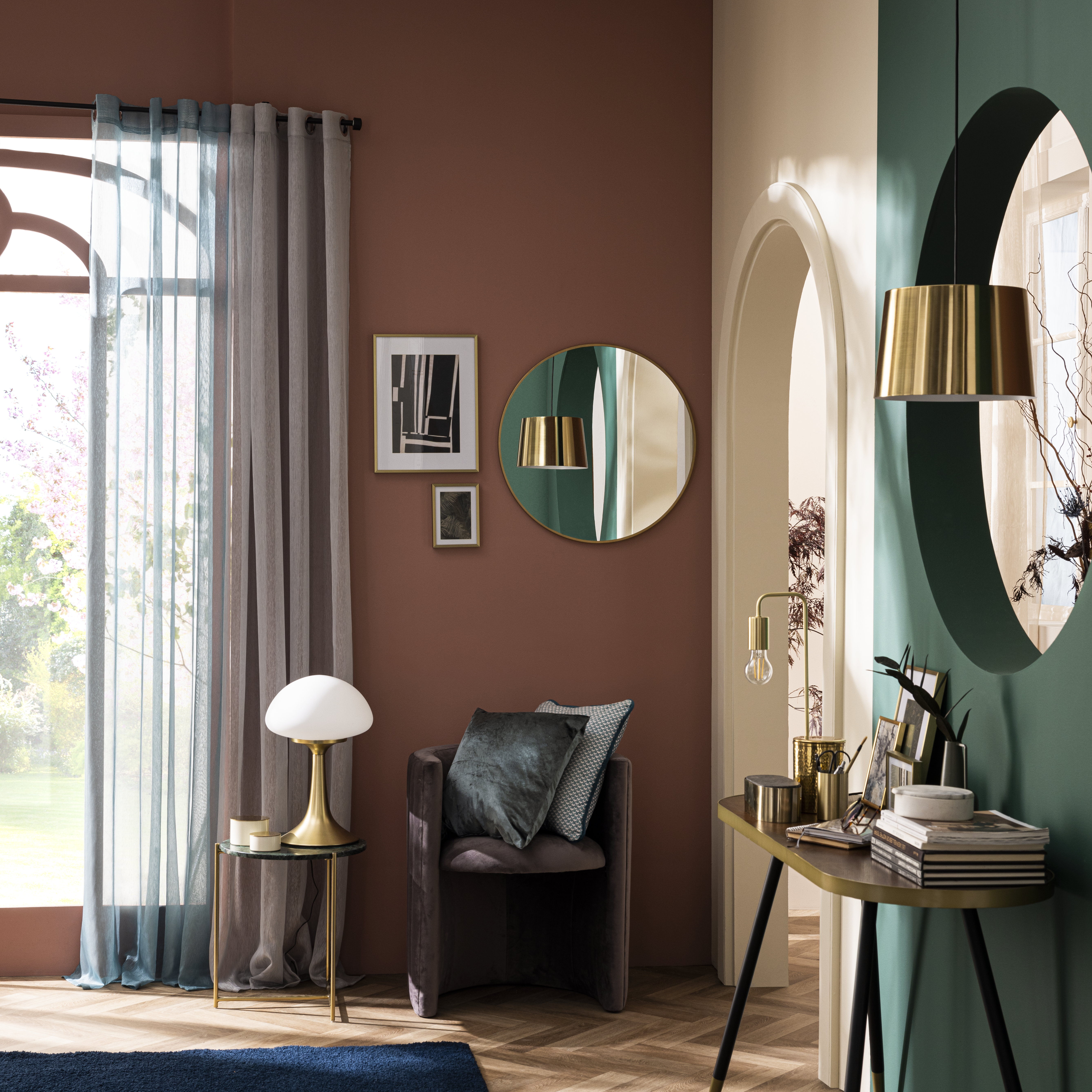 Lustro okrągłe Bria złote śr. 60 cm Inspire - 5