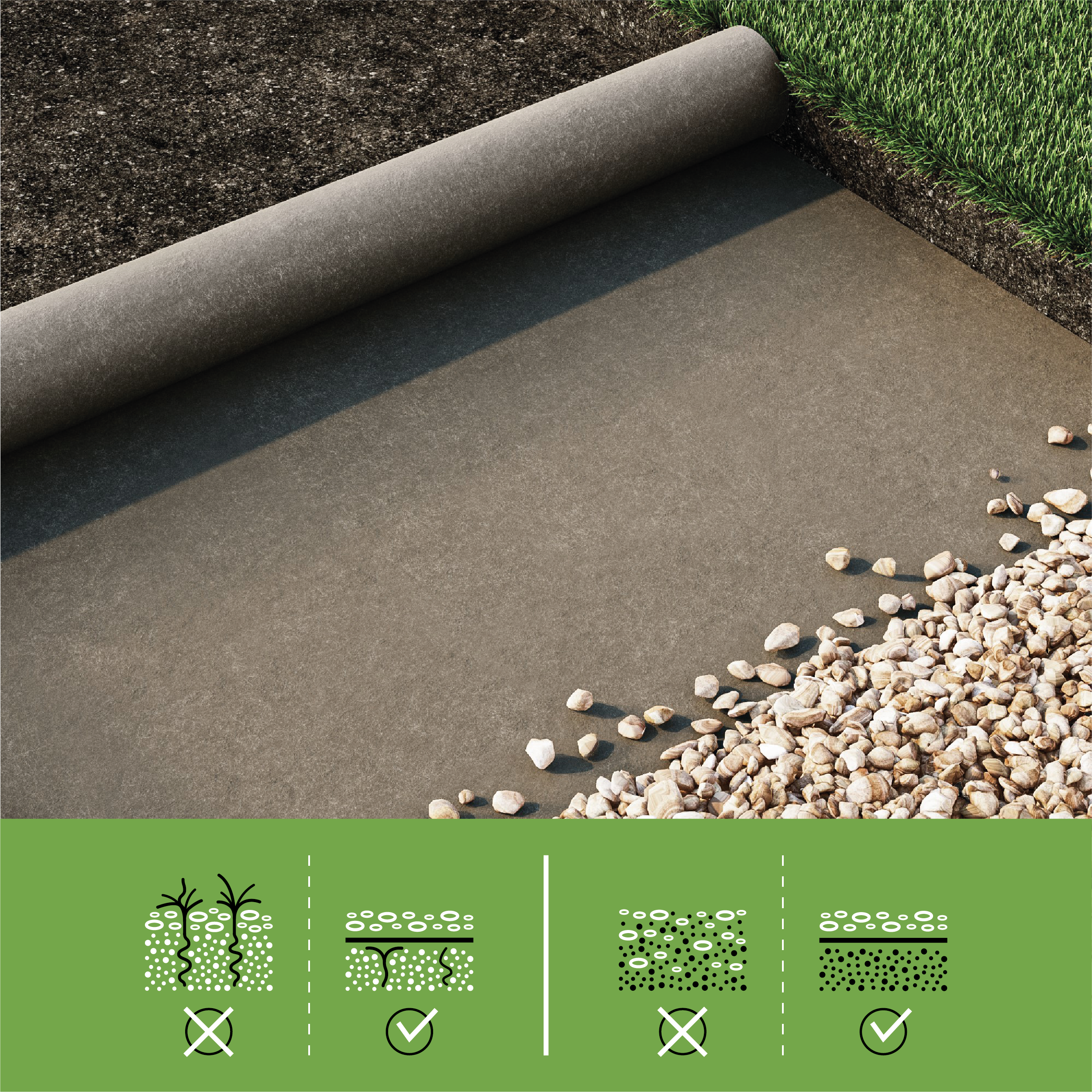 Géotextile AXTON, gris 100g/m², 2x10m - 4