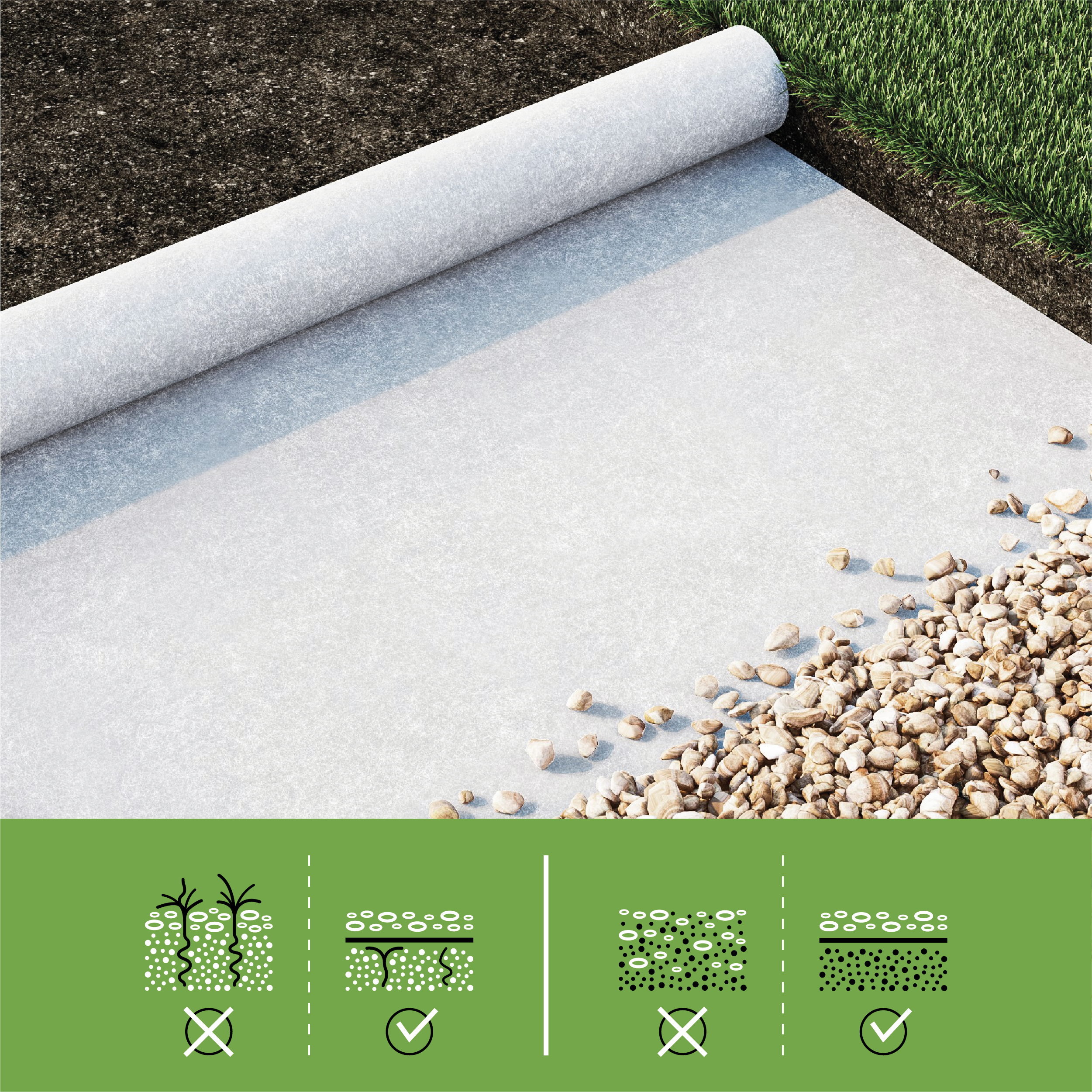 Géotextile AXTON blanc 100g/m², 2x10m - 3