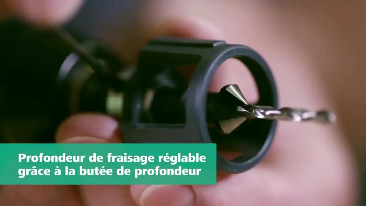 Foret avec fraisoir et butée de profondeur WOLFCRAFT Diam 3.2 à 12 mm - 4