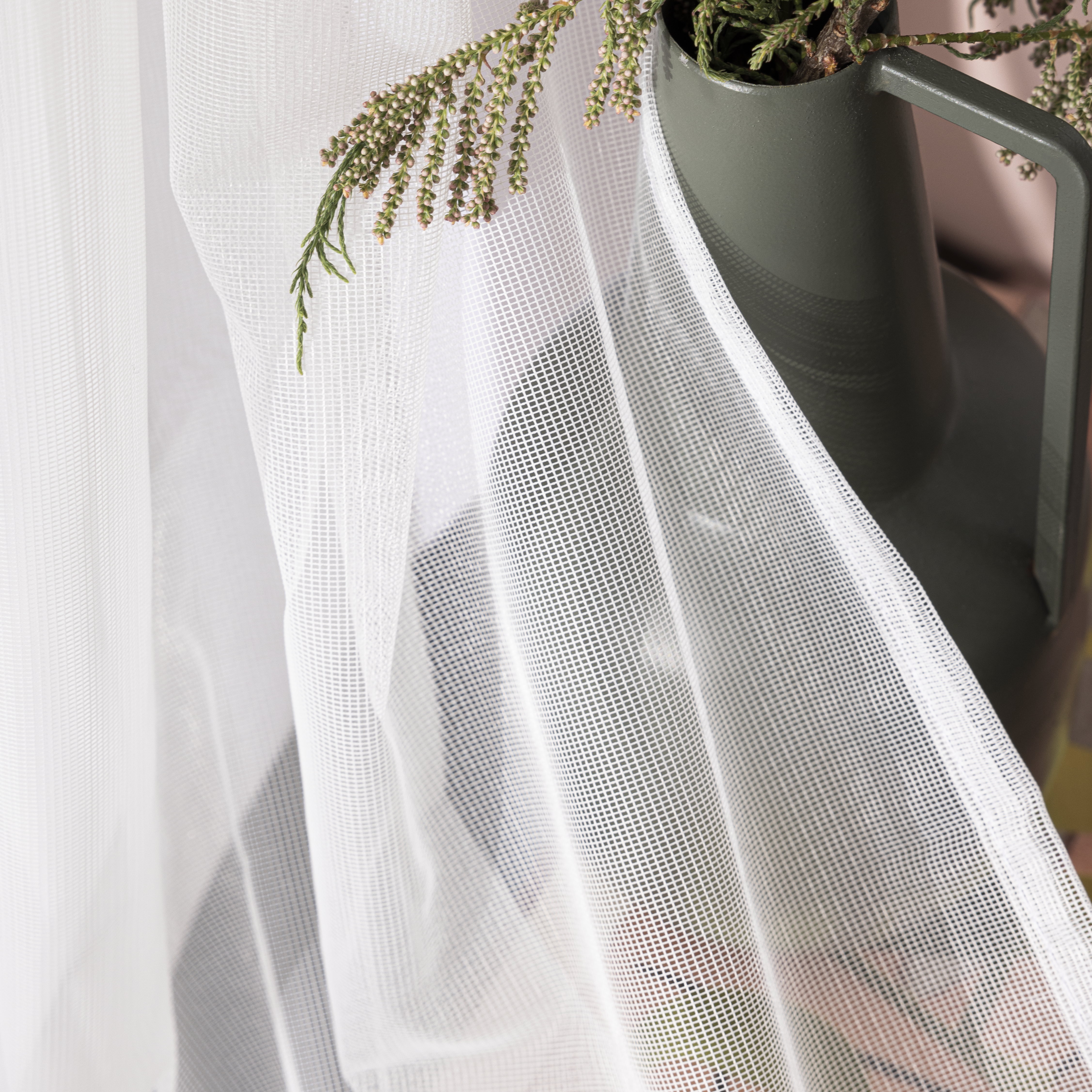 2 Cortinados rede passa-varão Doble 280x300cm branco Inspire - 14