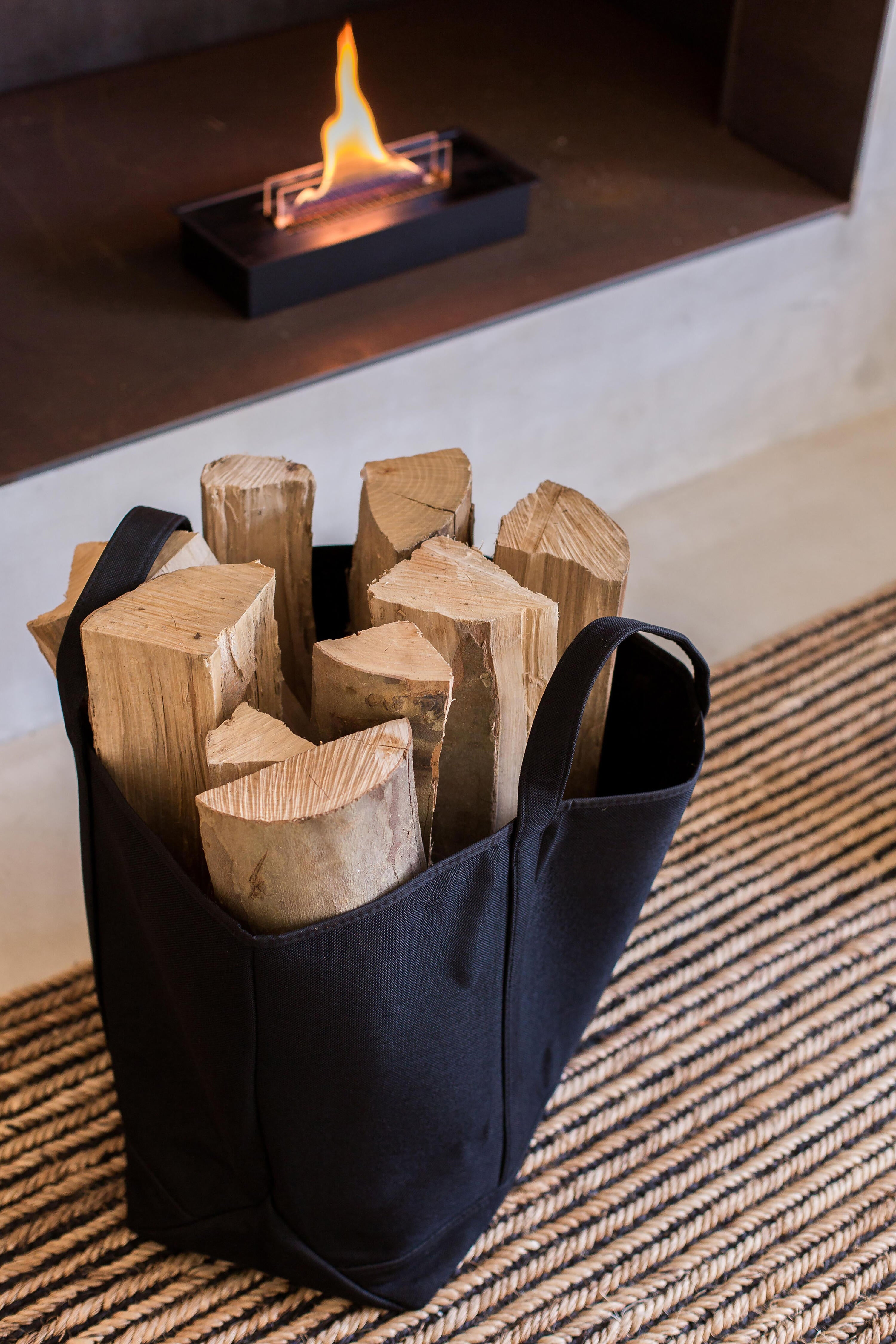 Sac à bûches noir LE MARQUIER Belhara l.50 x H.55 cm - 2