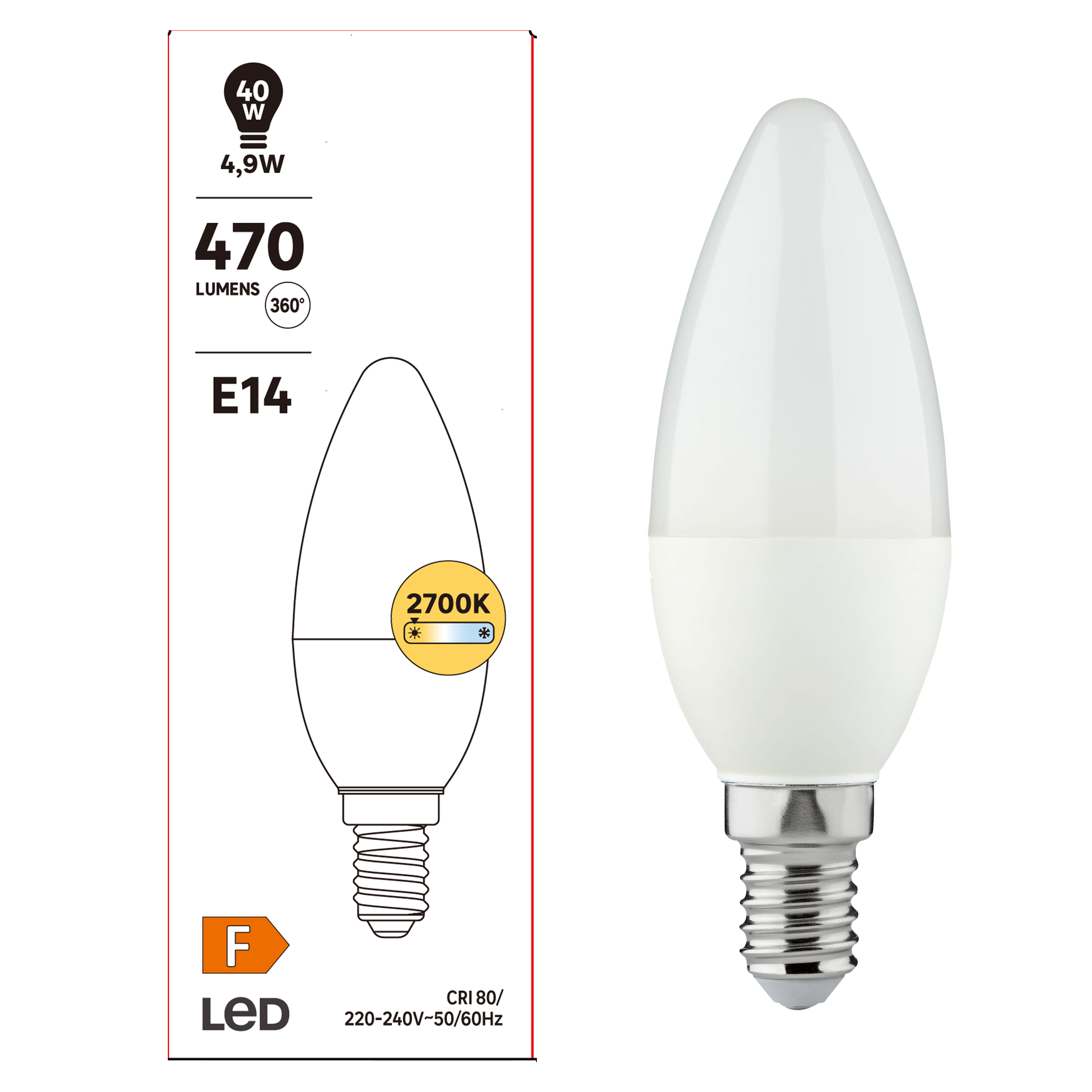 Żarówka LED E14 4,9 W 470 lm Ciepła biel - 6