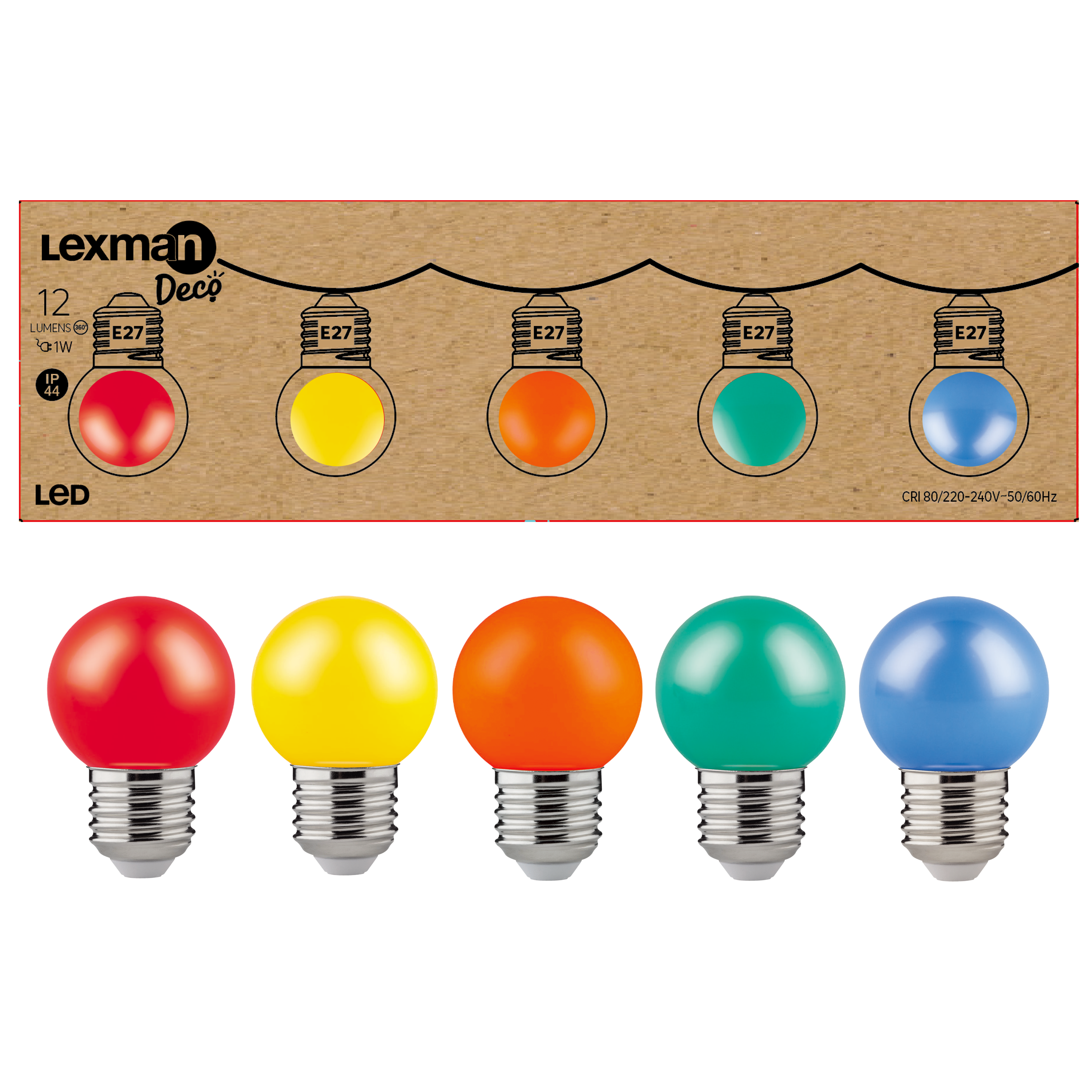 Żarówka LED 5 szt. E27 1 W IP44 Lexman
