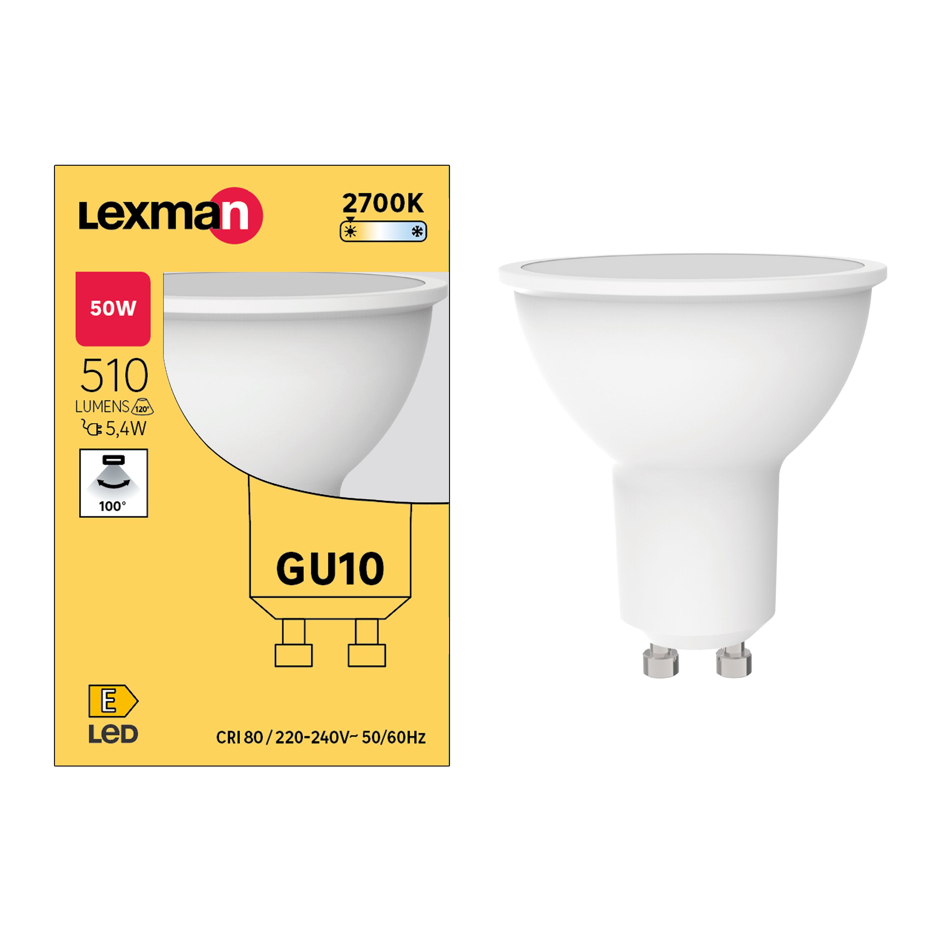Żarówka LED GU10 5,4 W = 50 W 510 lm Ciepła biel Lexman - 2