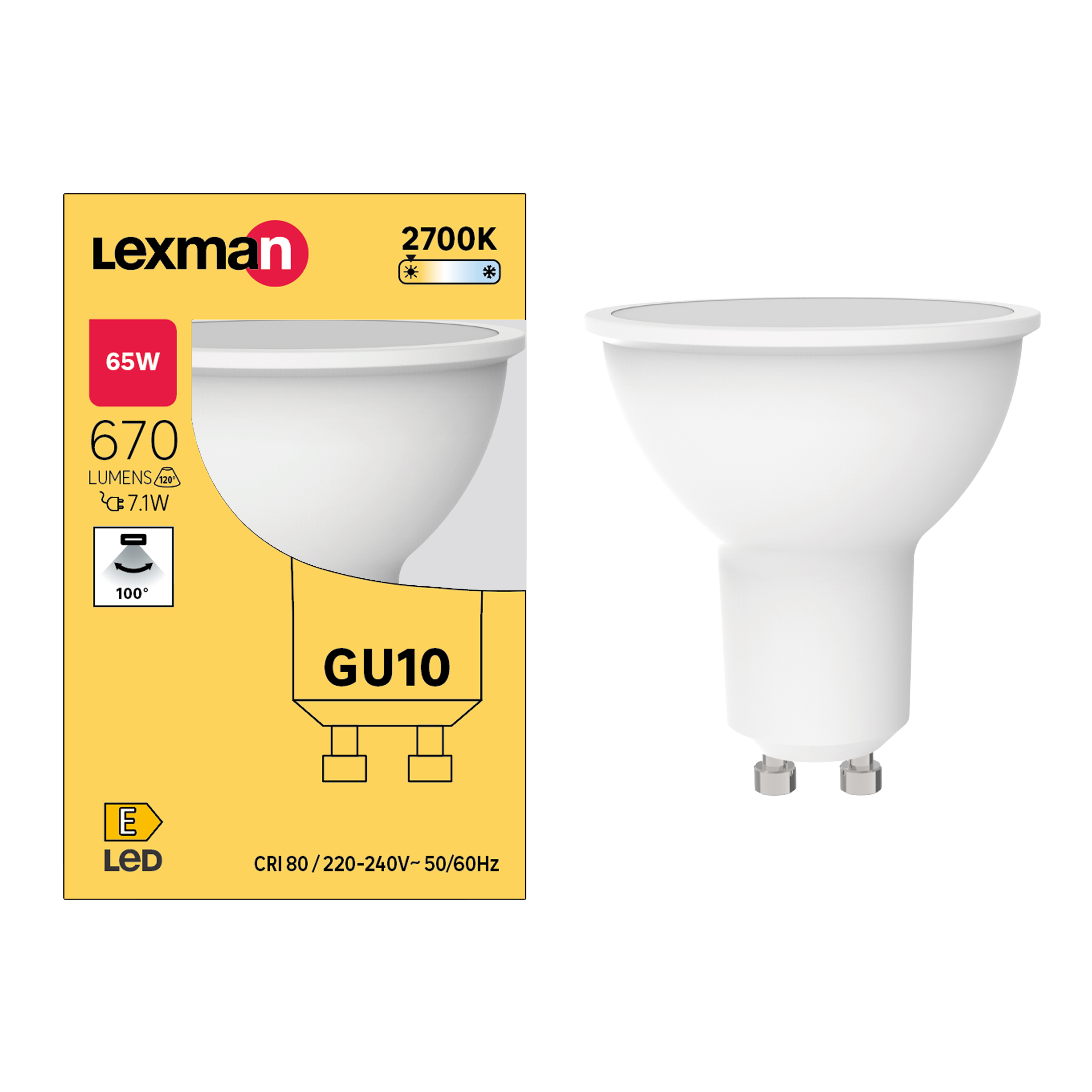 Żarówka LED GU10 7,1 W 670 lm Ciepła biel Lexman - 8