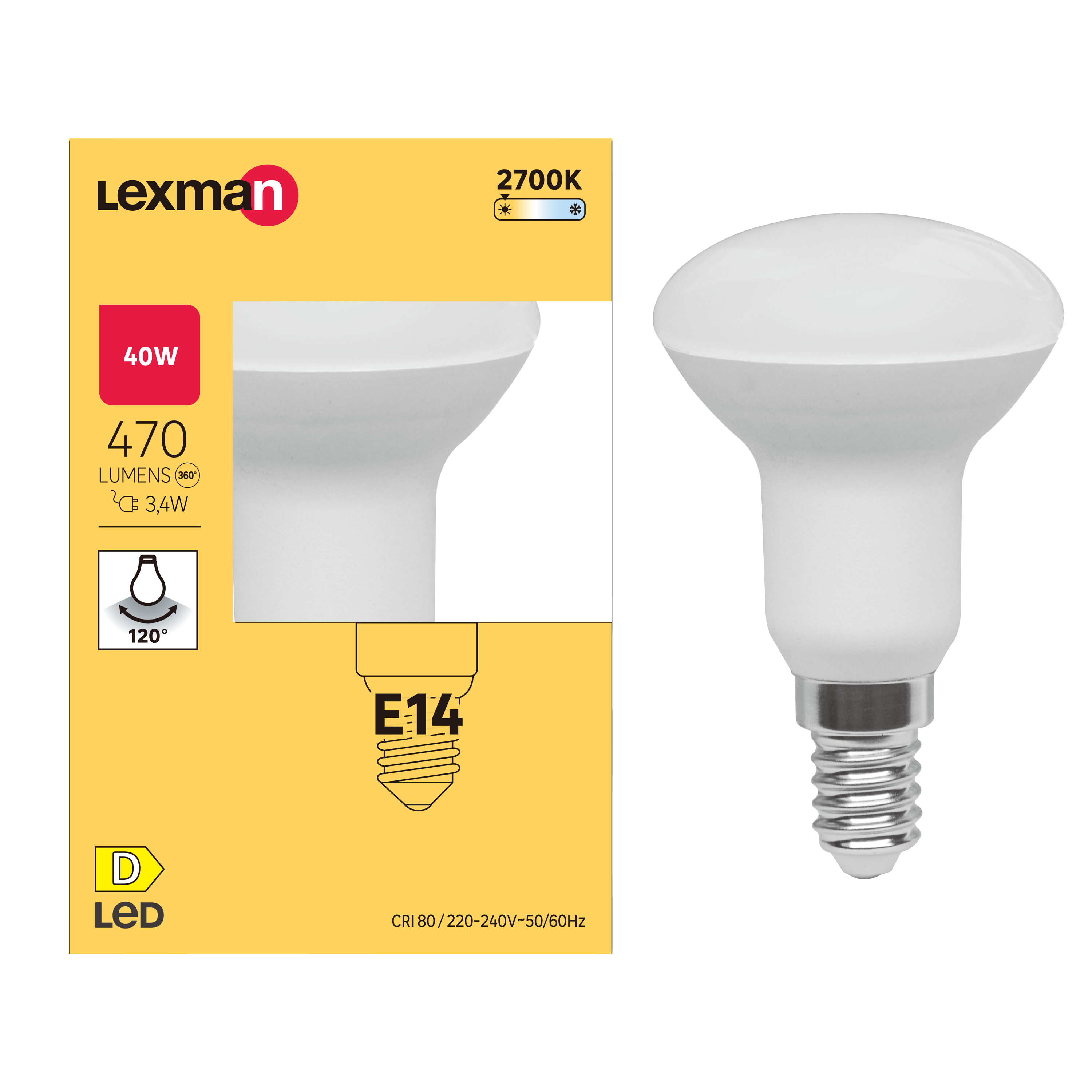 Żarówka LED E14 3,4 W 470 lm Ciepła biel Lexman