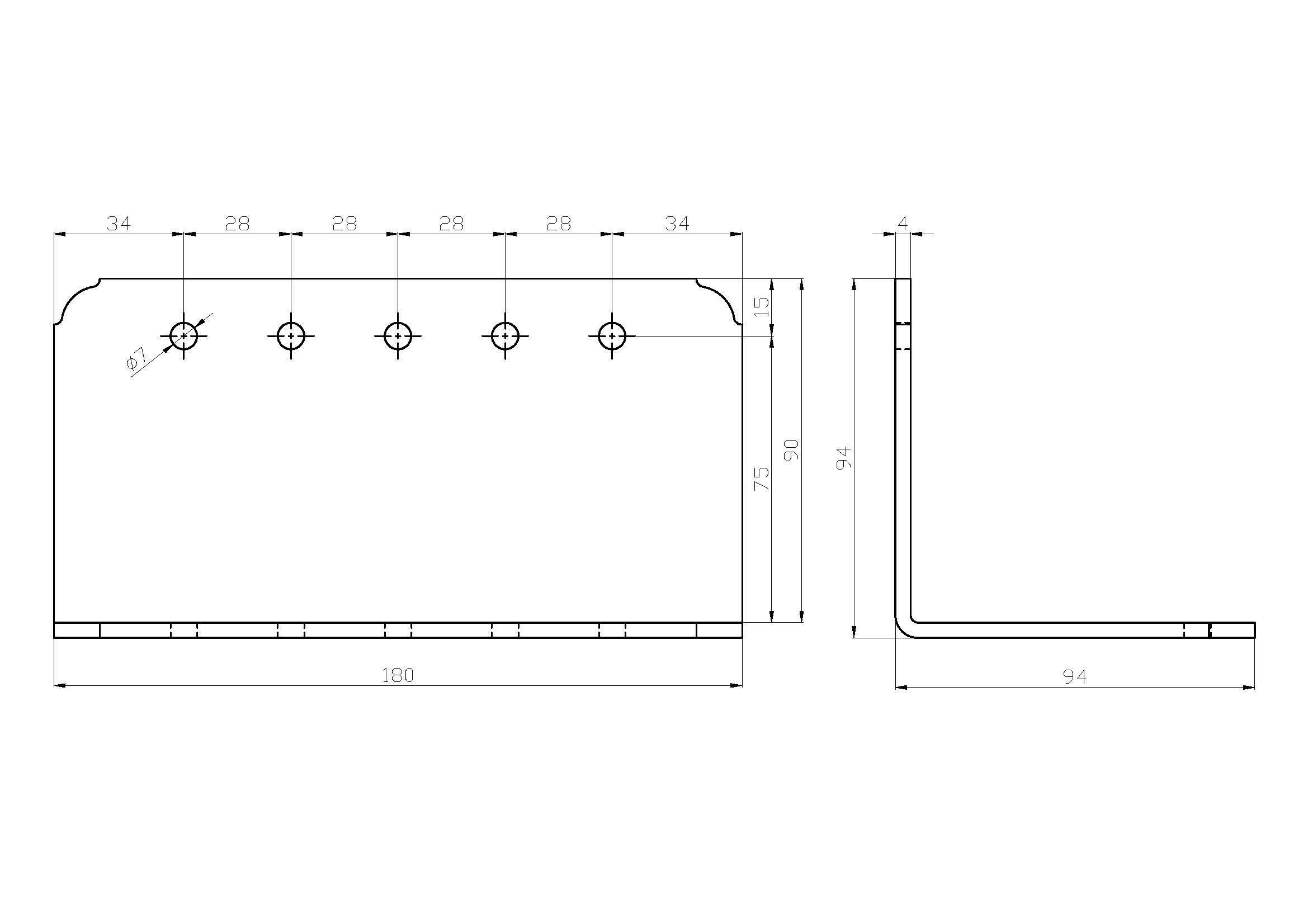 Piastra di montaggio STANDERS CE 90x180x4 mm in acciaio L 9 x H 18 cm - 4