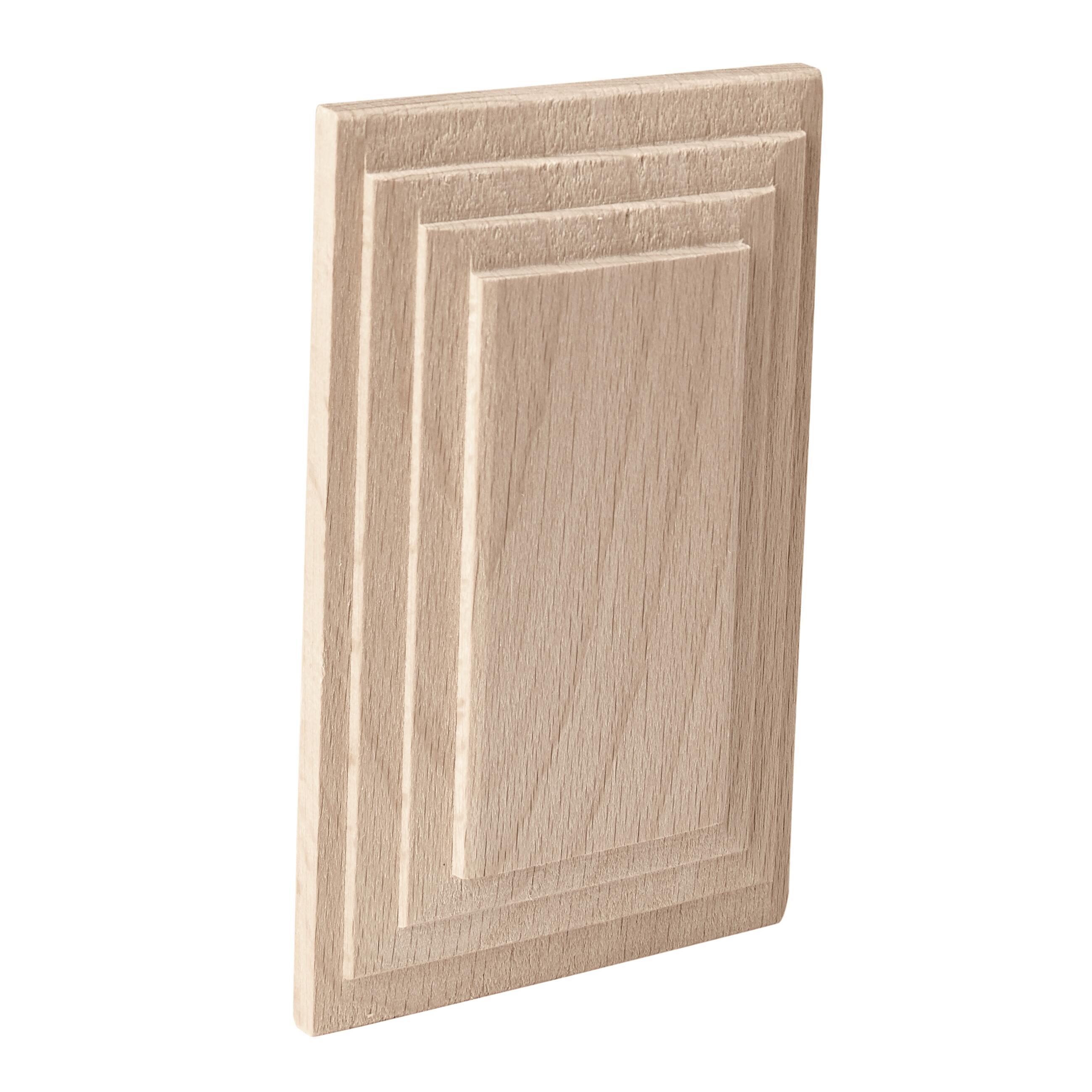 Fregio piramide in faggio grezzo decoro geometrico piramide 60 x 100 x 10 mm - 3