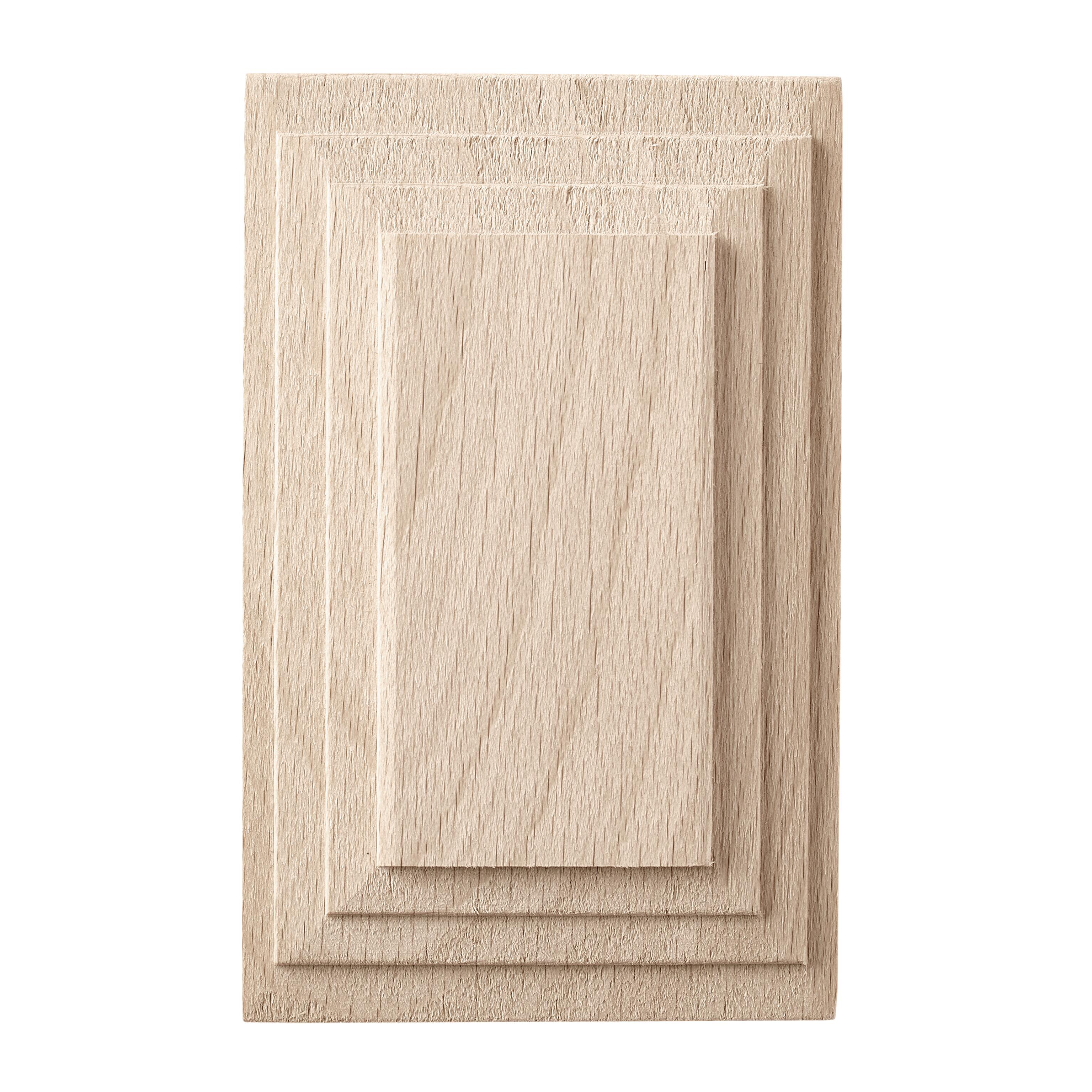 Fregio piramide in faggio grezzo decoro geometrico piramide 60 x 100 x 10 mm - 2