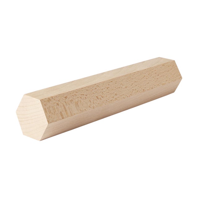 Solido geometrico esagonale in ayous grezzo 50 x 300 x 50 mm