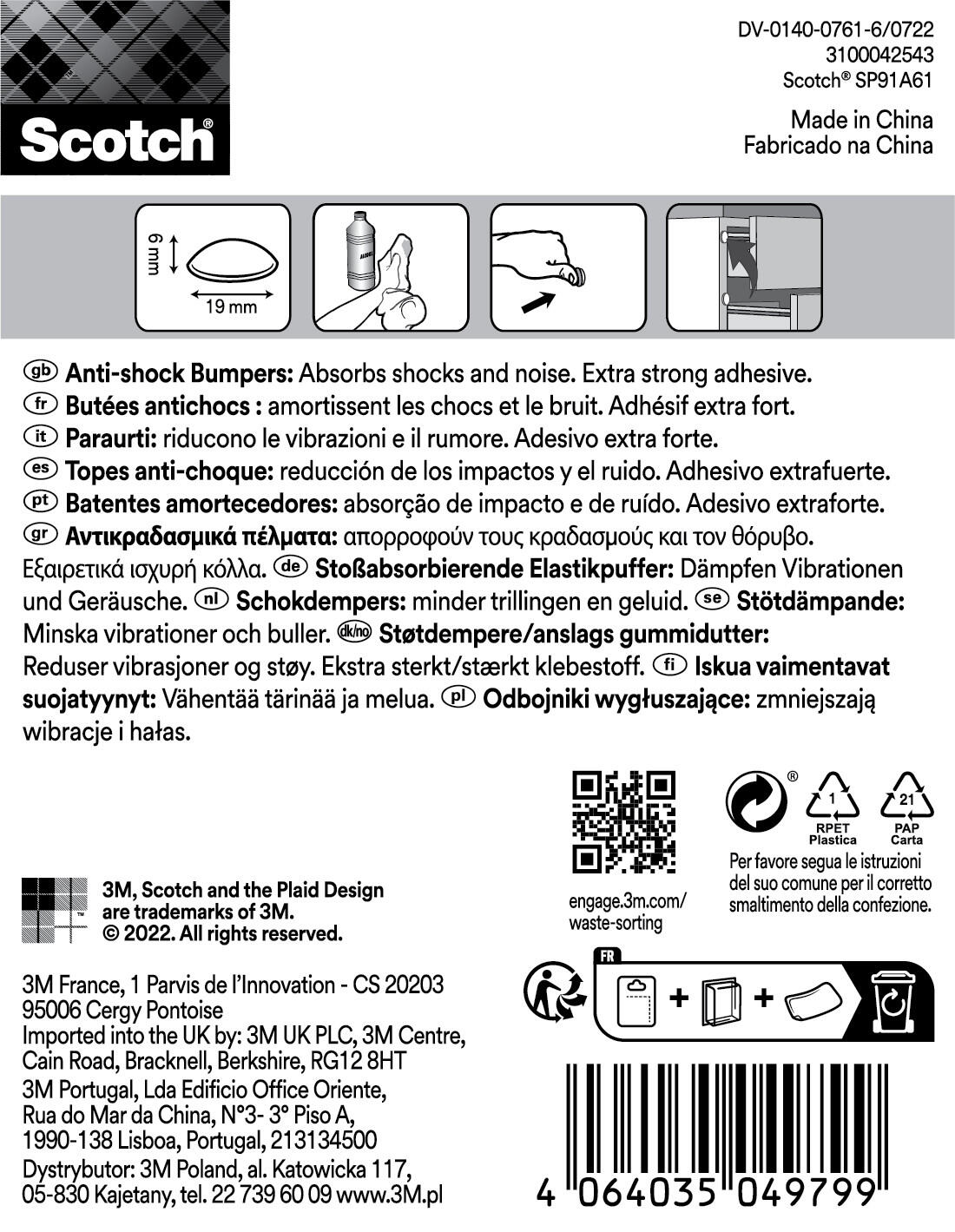 Paracolpi SCOTCH Ø 19 mm, 8 pezzi - 4
