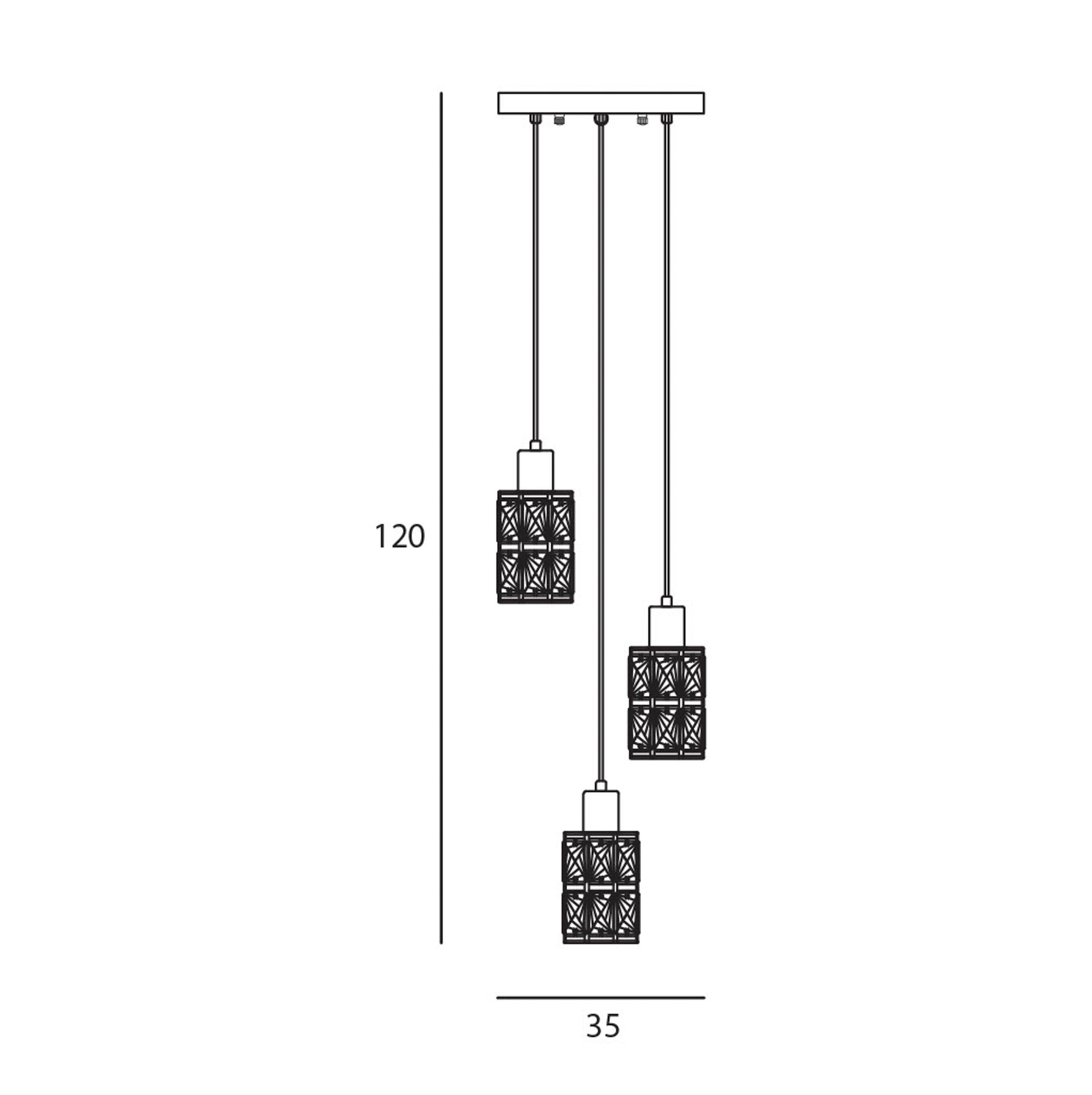 Lampa wisząca Menfi czarno-złota 3 x E27 Italux - 4
