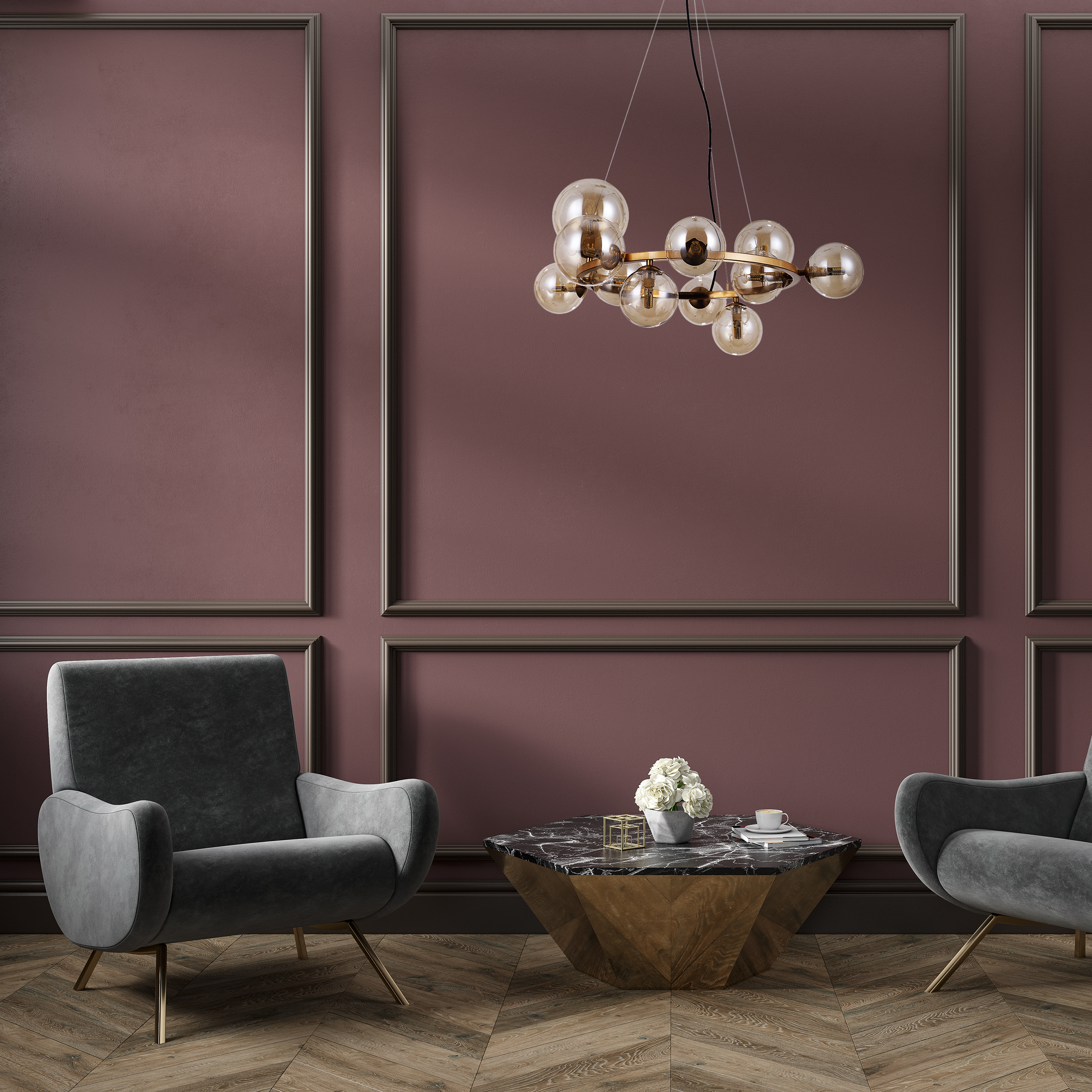 Lampa wisząca Canello złota 11 x G9 Italux - 2