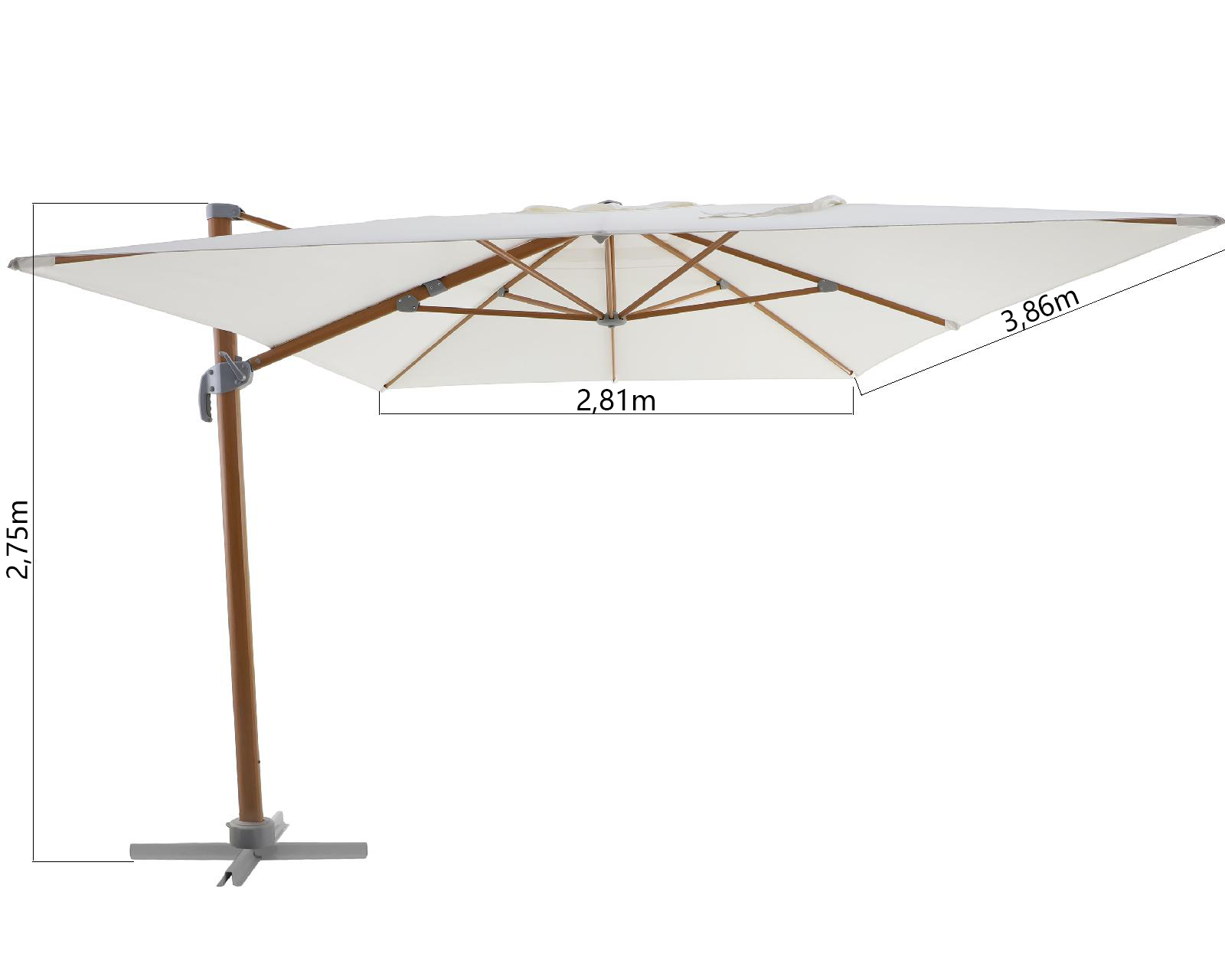 Chapéu de sol 290x390 cm branco Naterial - 8