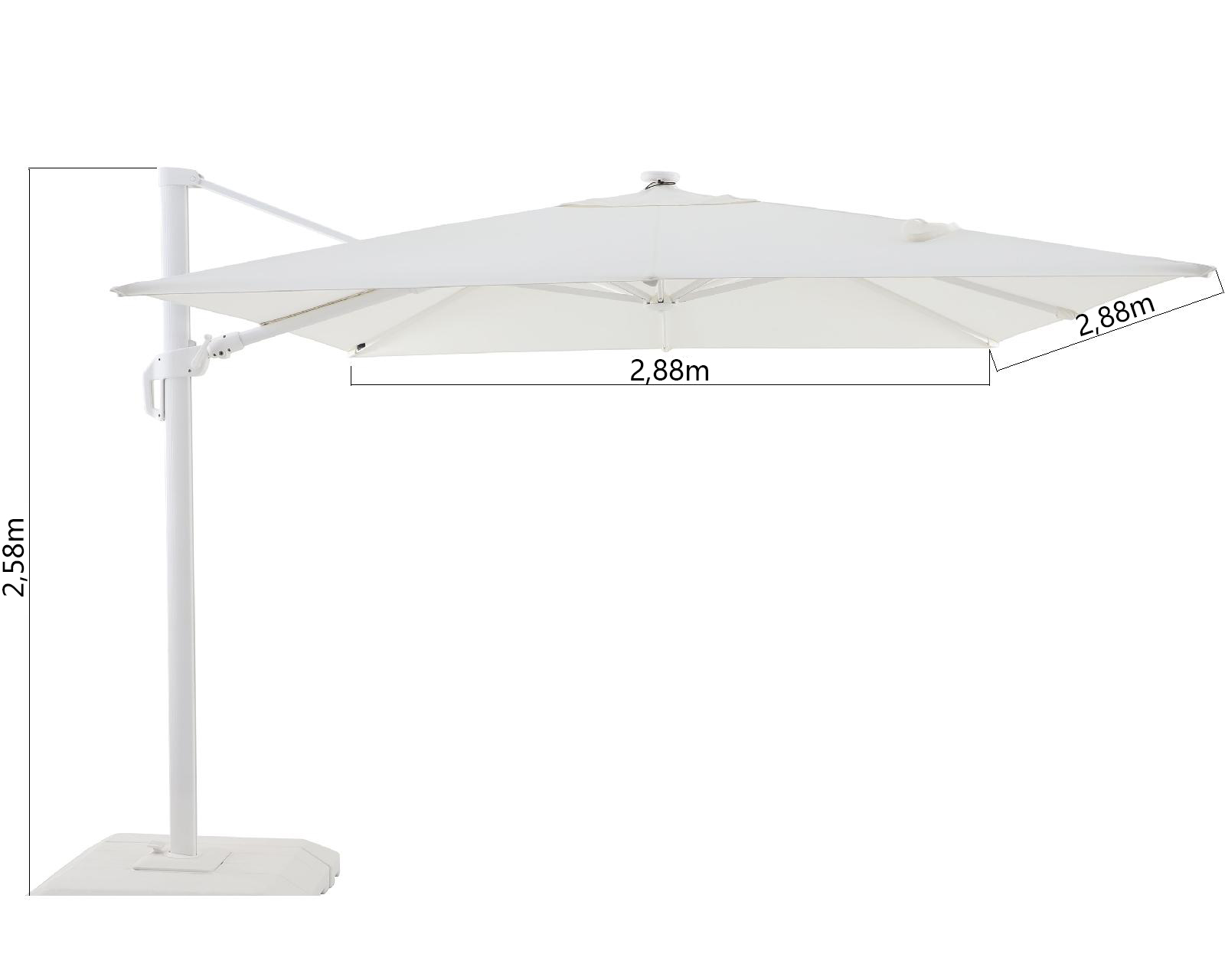 Parasol déporté carré blanc Sonora NATERIAL L.288 x l.288 cm - 5