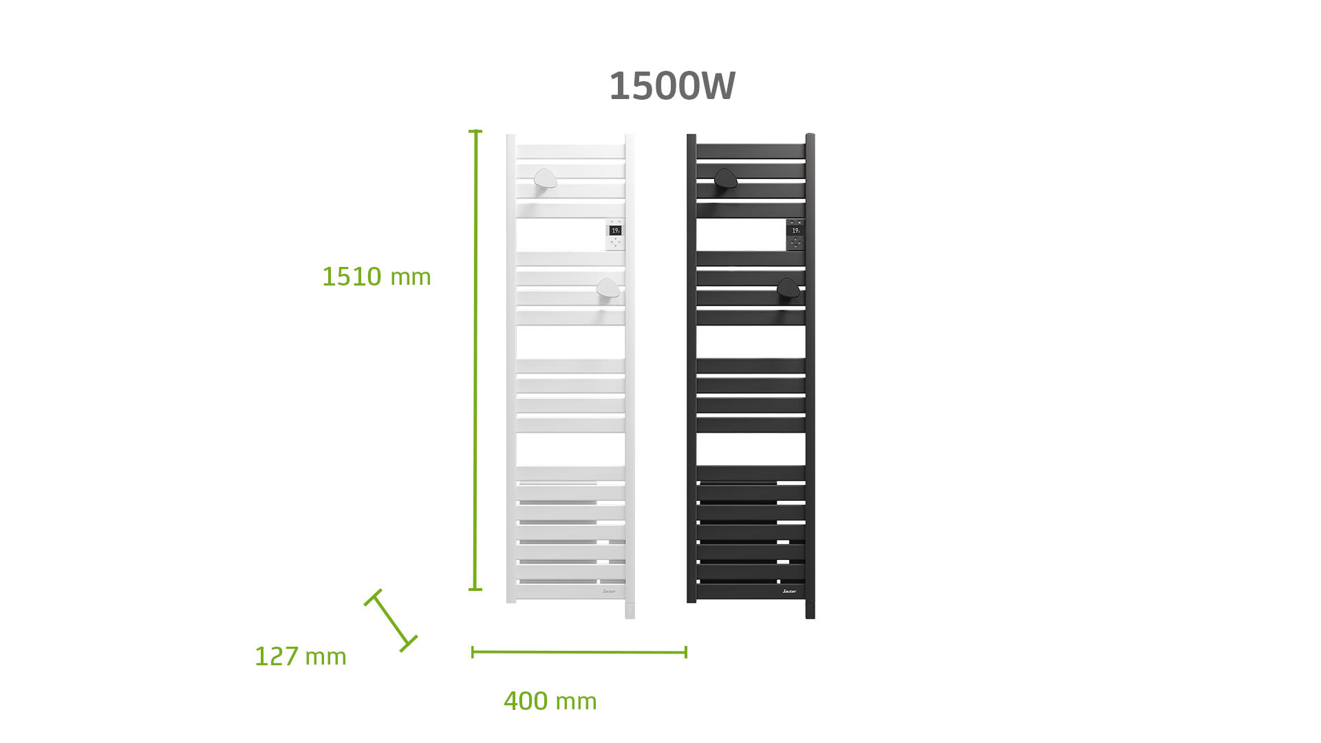 Sèche-serviettes électrique connecté Kelud Slim Ventilo SAUTER 1500W anthracite - 6