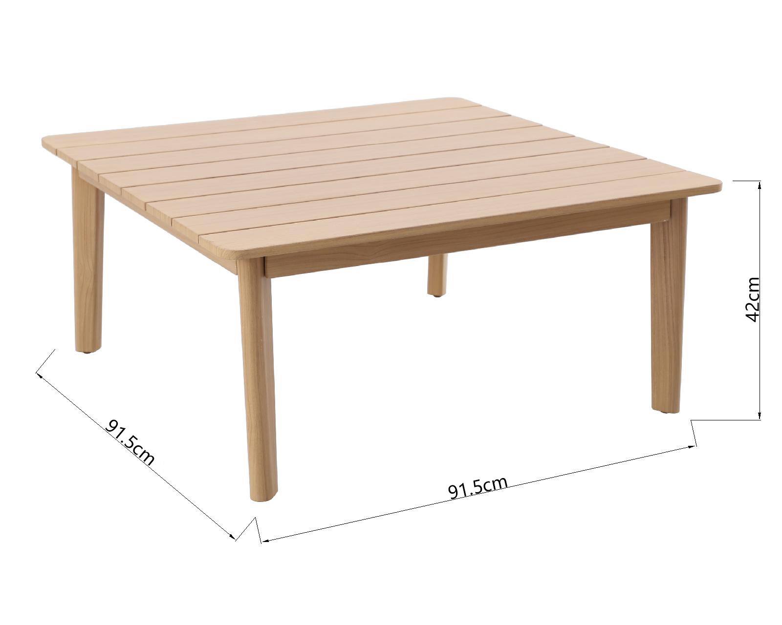 Tavolino NATERIAL in alluminio con piano in alluminio marrone 91.5x91.5cm - 4