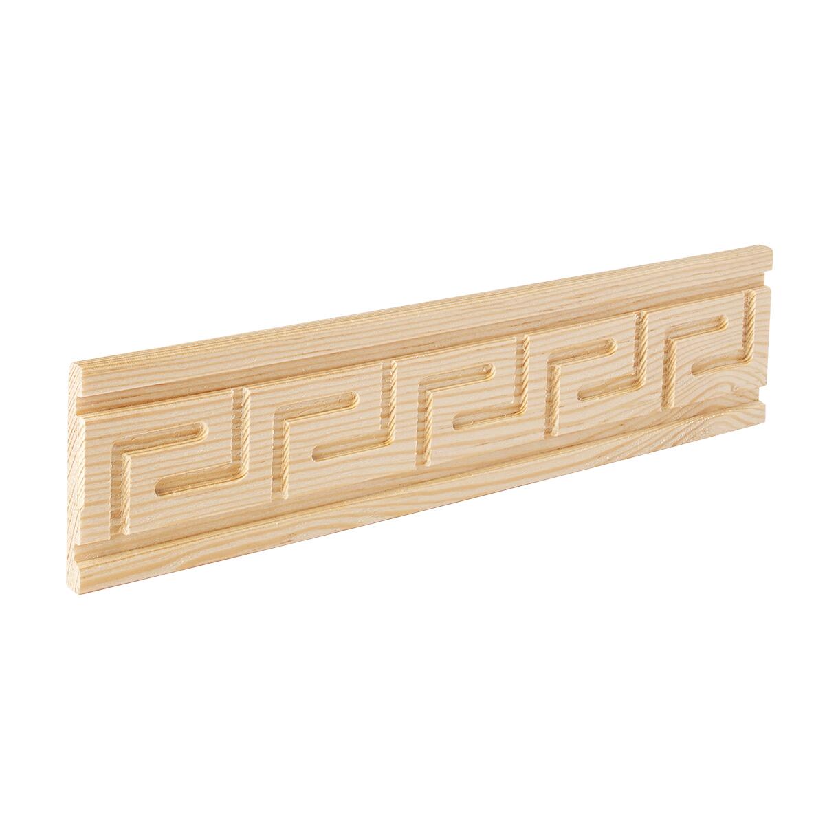 Asta rettangolare in pino scolpito decoro greca 2400 x 50 x 6 mm - 3