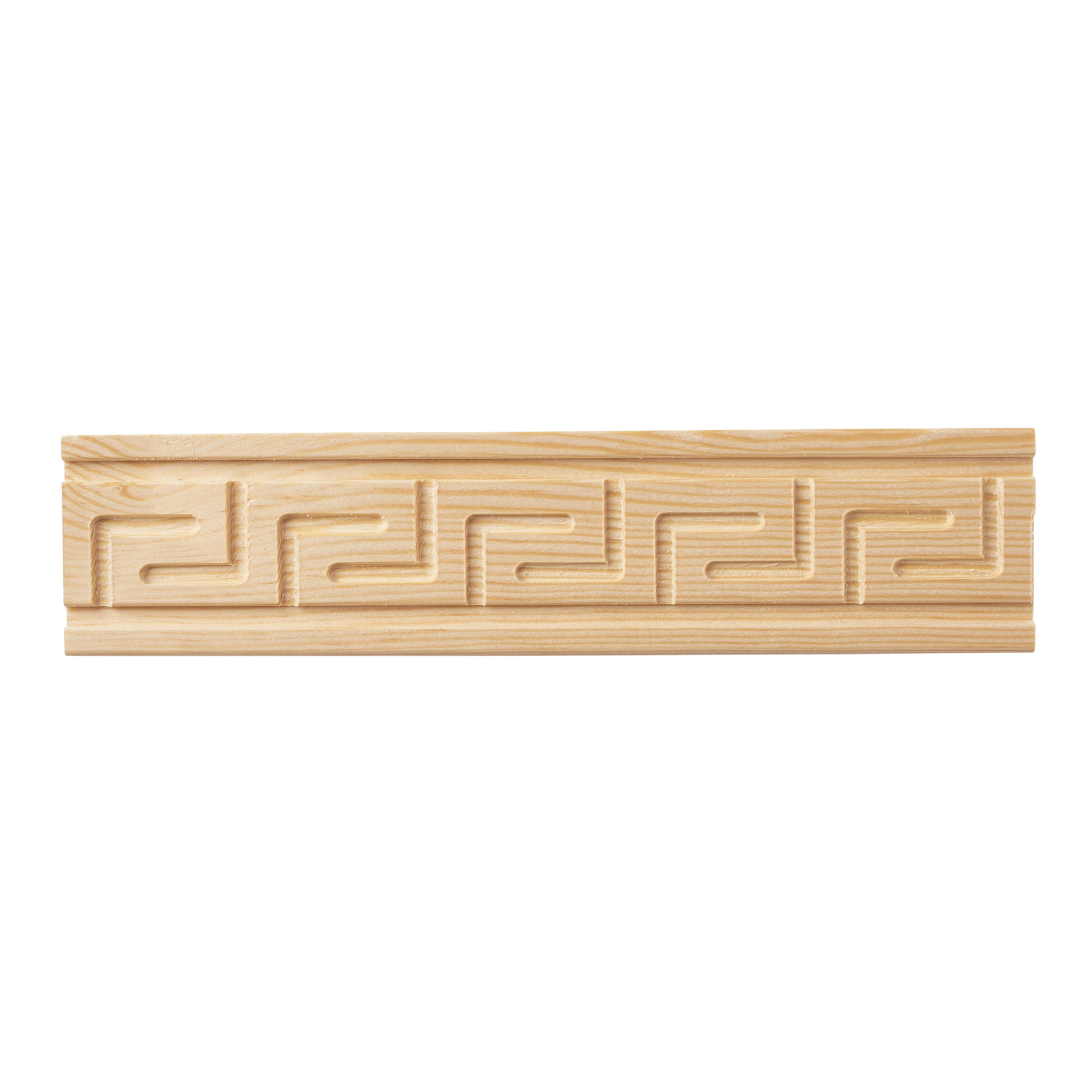 Asta rettangolare in pino scolpito decoro greca 2400 x 50 x 6 mm - 2