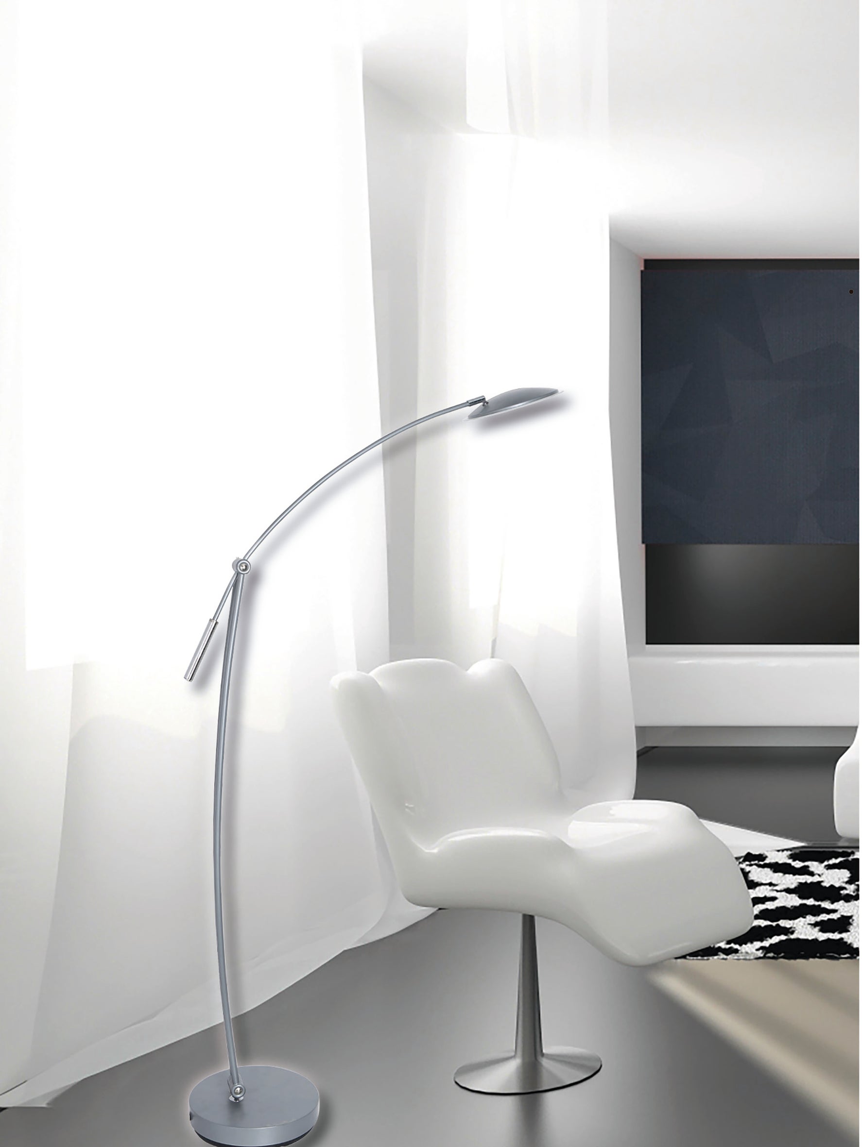 Lámpara de pie led horizon plata