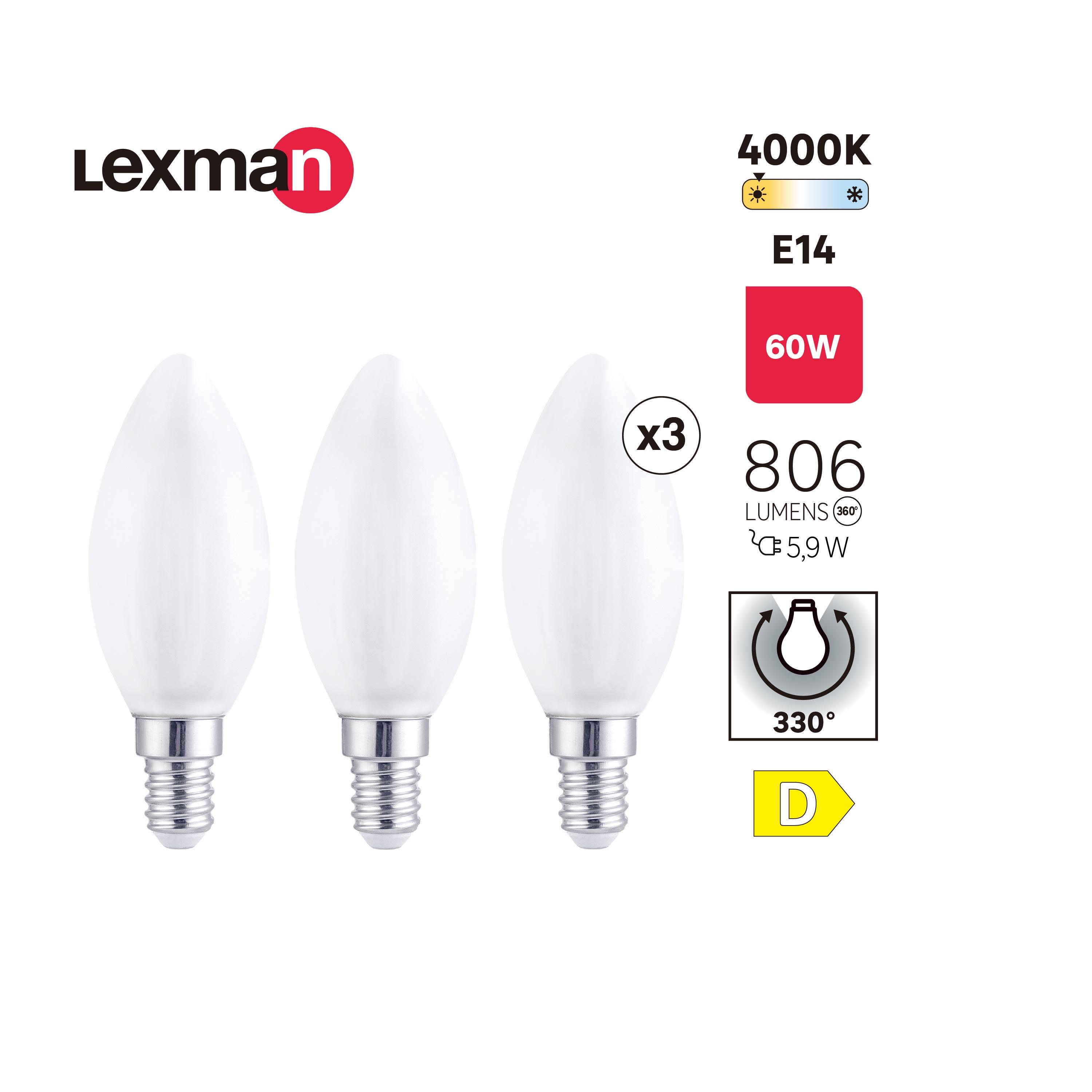 Żarówka LED E14 3 szt. 5,9 W 806 lm Neutralna biel Lexman - 4