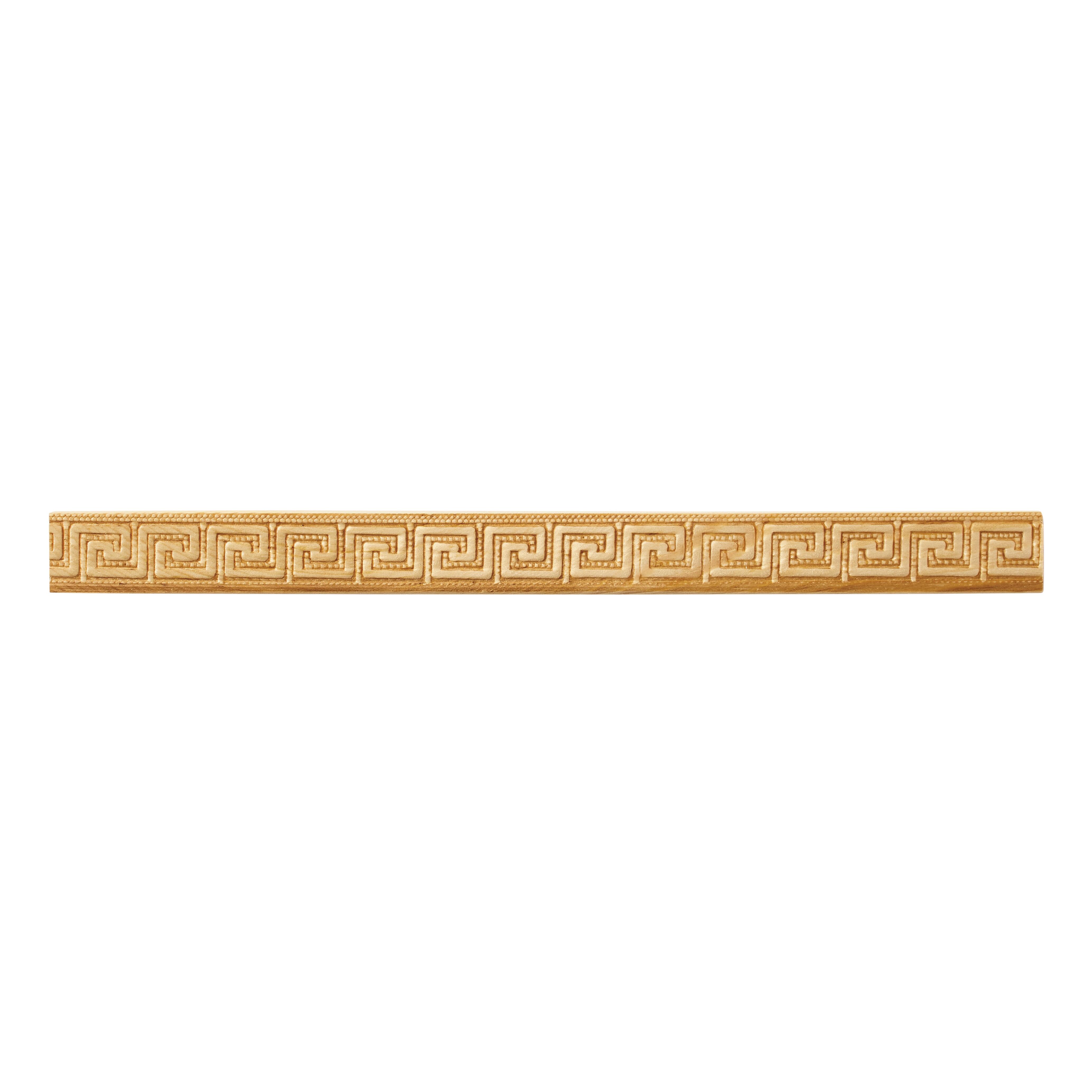 Asta rettangolare in pino scolpito decoro greca 1000 x 16 x 5 mm - 2