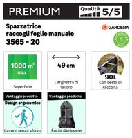 SCOPA PER FOGLIE DA GIARDINO RASTRELLO RACCOGLIFOGLIE IN ACCIAIO - Foto 2