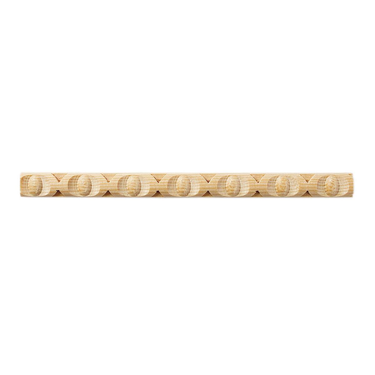Asta rettangolare in pino scolpito decoro palline e dardi 1000 x 10 x 6 mm - 2