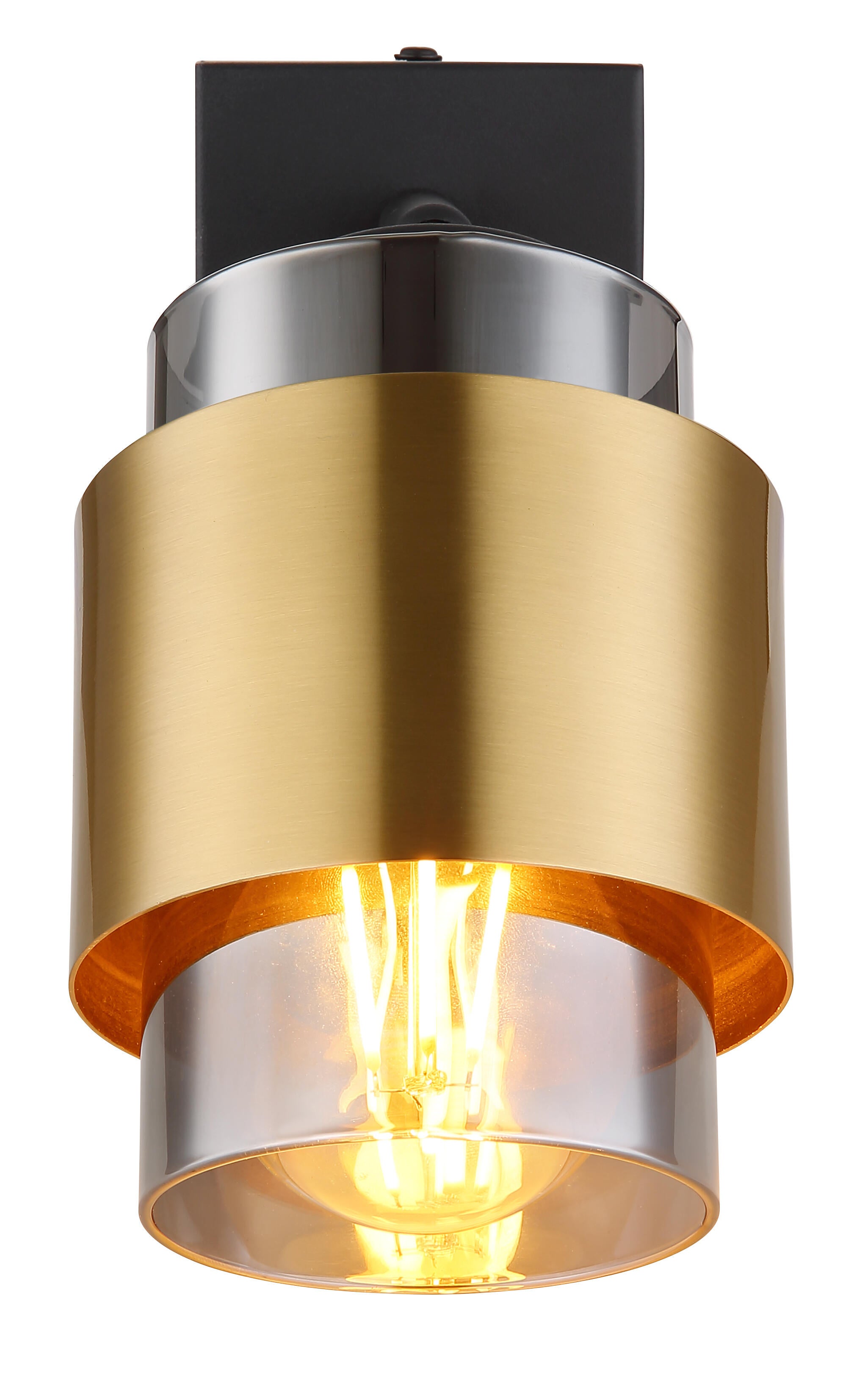 Foco decorativo MILLEY E27 1 luz vidro preto/dourado - 2