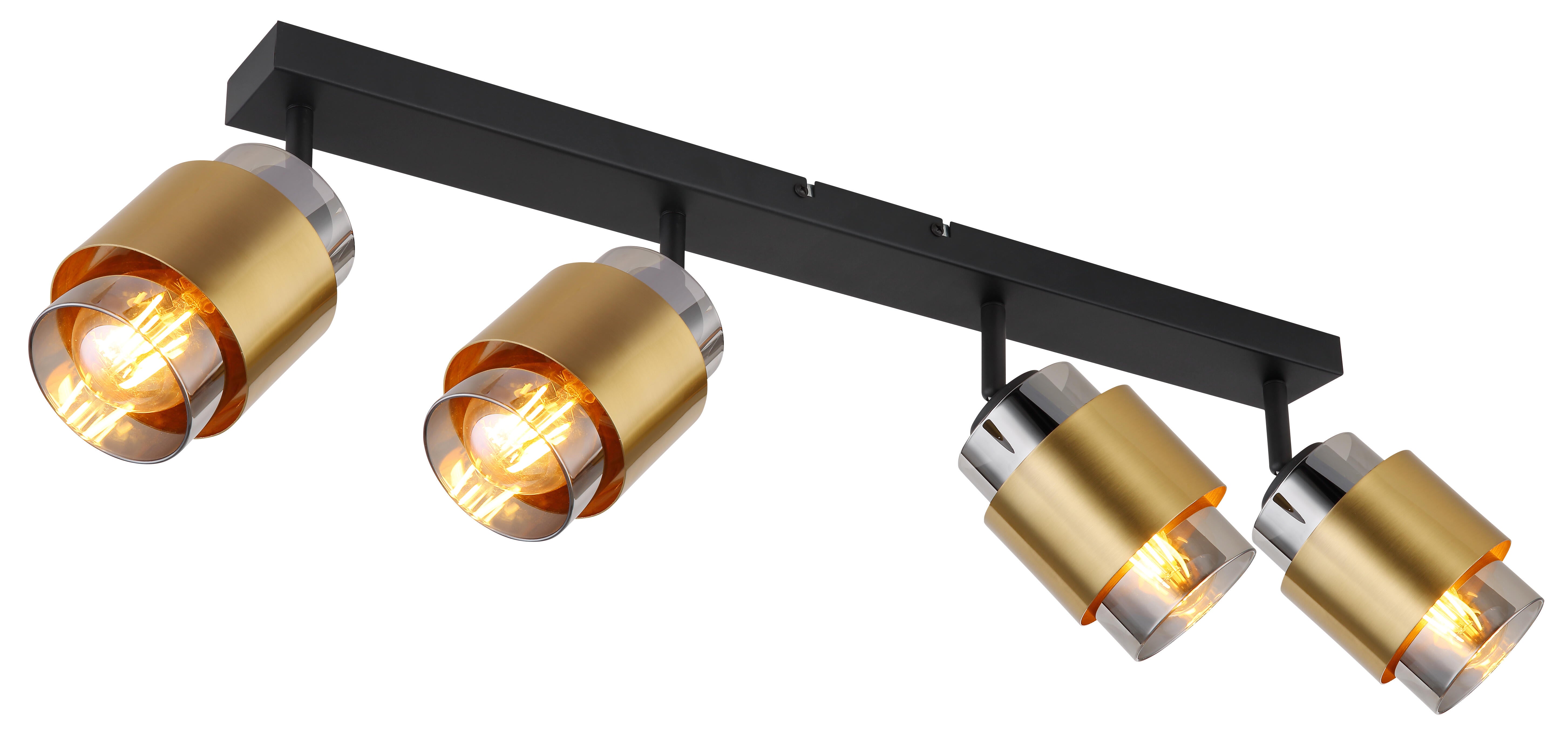 Foco decorativo MILLEY E27 4 luzes vidro preto/dourado - 2