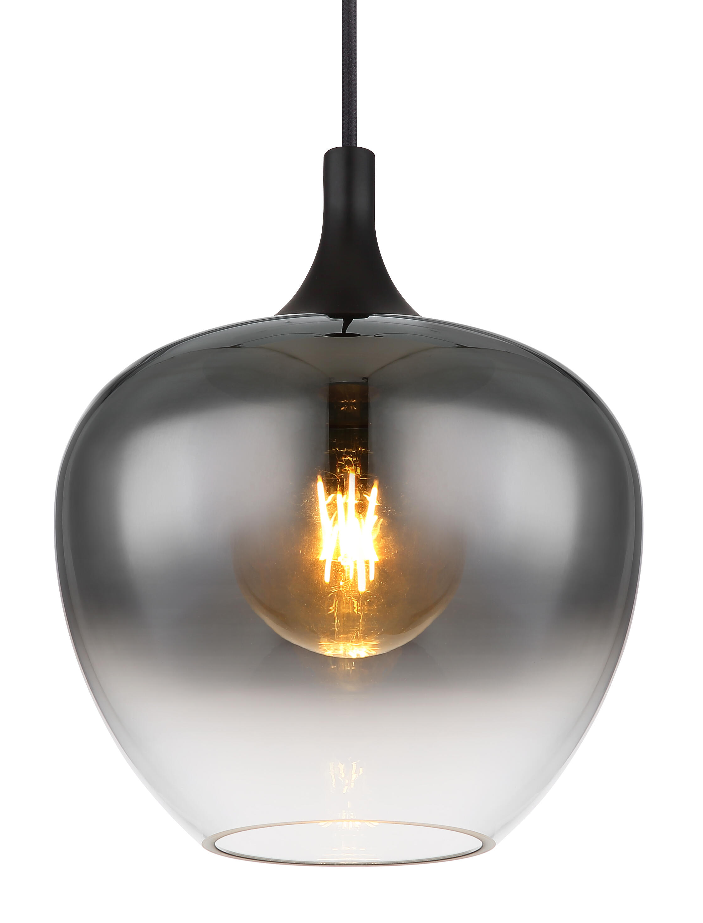 Candeeiro de teto suspenso MAXY E27 1 luz D24 cm metal/vidro preto - 3